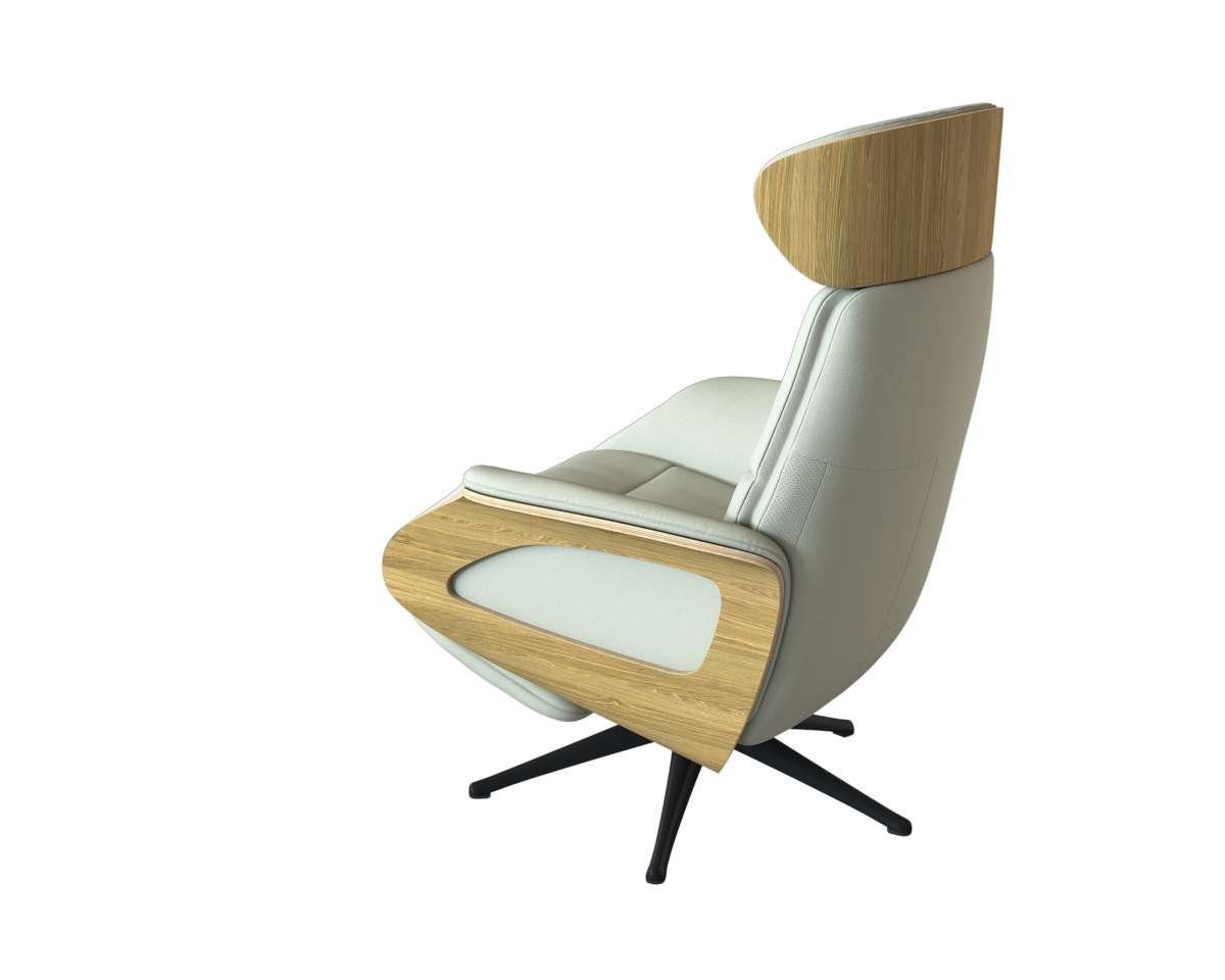 FLEXLUX Relaxfauteuil Clement praktische elektrische fauteuil Maat M, elektrische rug- en voetensteun, accu, armleuning Eiken, zwarte poot