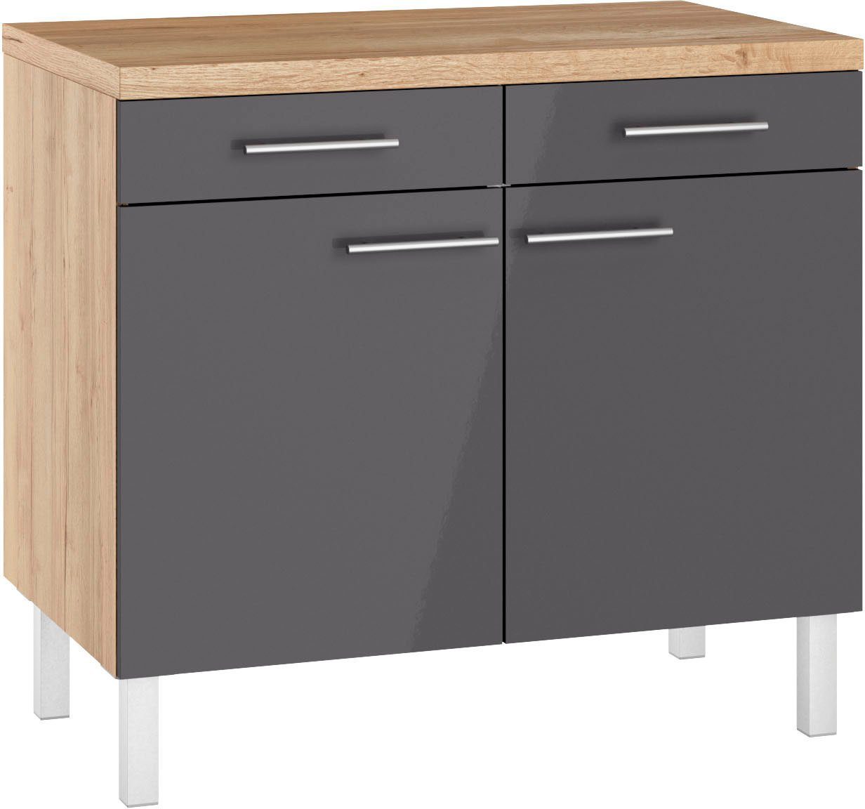 OPTIFIT Onderkast Breedte 100 cm, 2 deuren, 2 laden