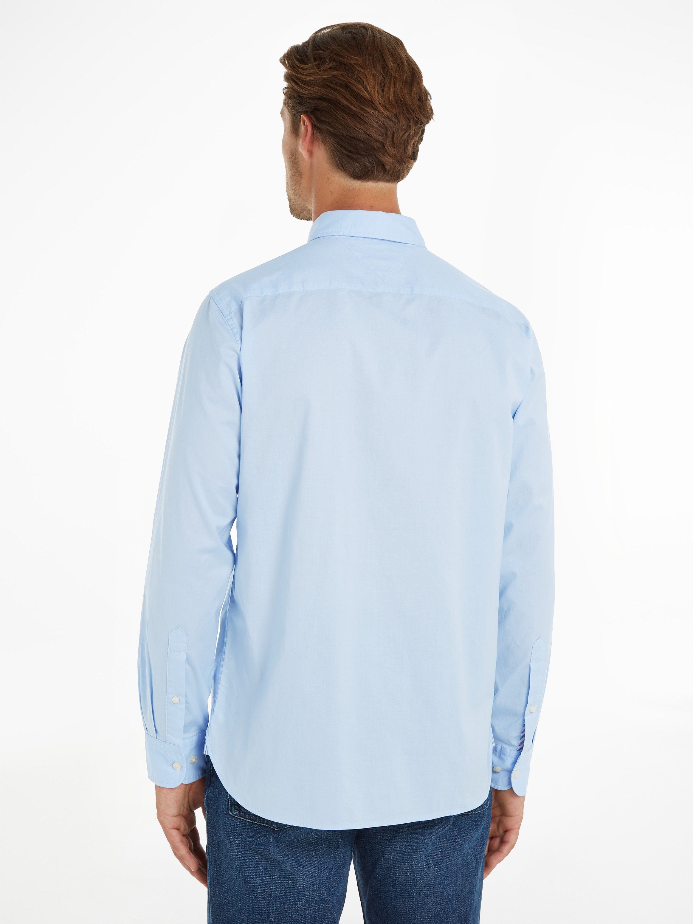 Tommy Hilfiger Overhemd met lange mouwen FLEX POPLIN RF SHIRT met tommy hilfiger labelschild binnenin de knoopsluiting (1-delig)