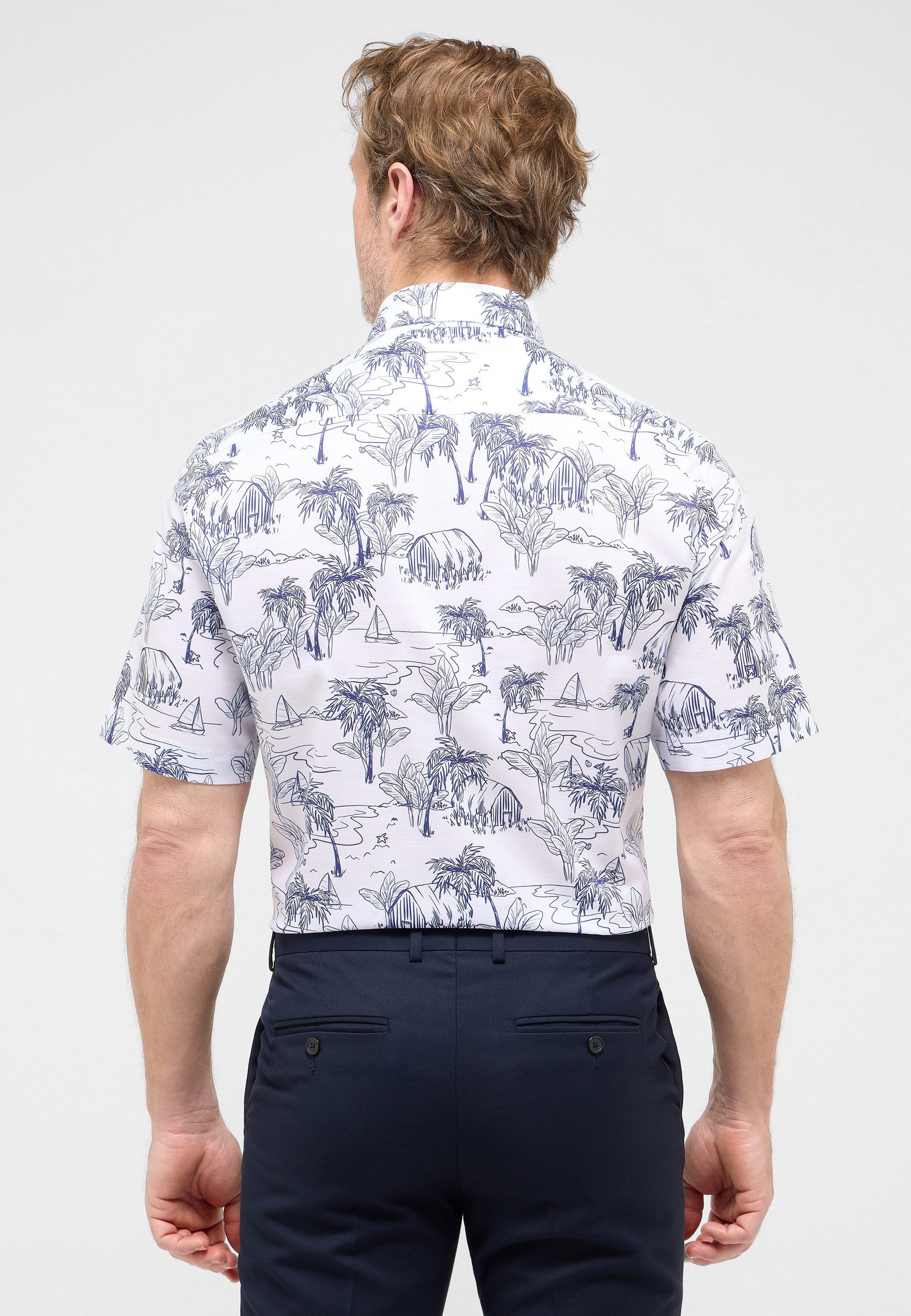 Eterna Overhemd met korte mouwen MODERN FIT EASY IRON (gemakkelijk te strijken)