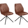 mca furniture eetkamerstoel ottawa vintage suède-look met opstaande naad, stoel belastbaar tot 120 kg (set, 2 stuks) rood