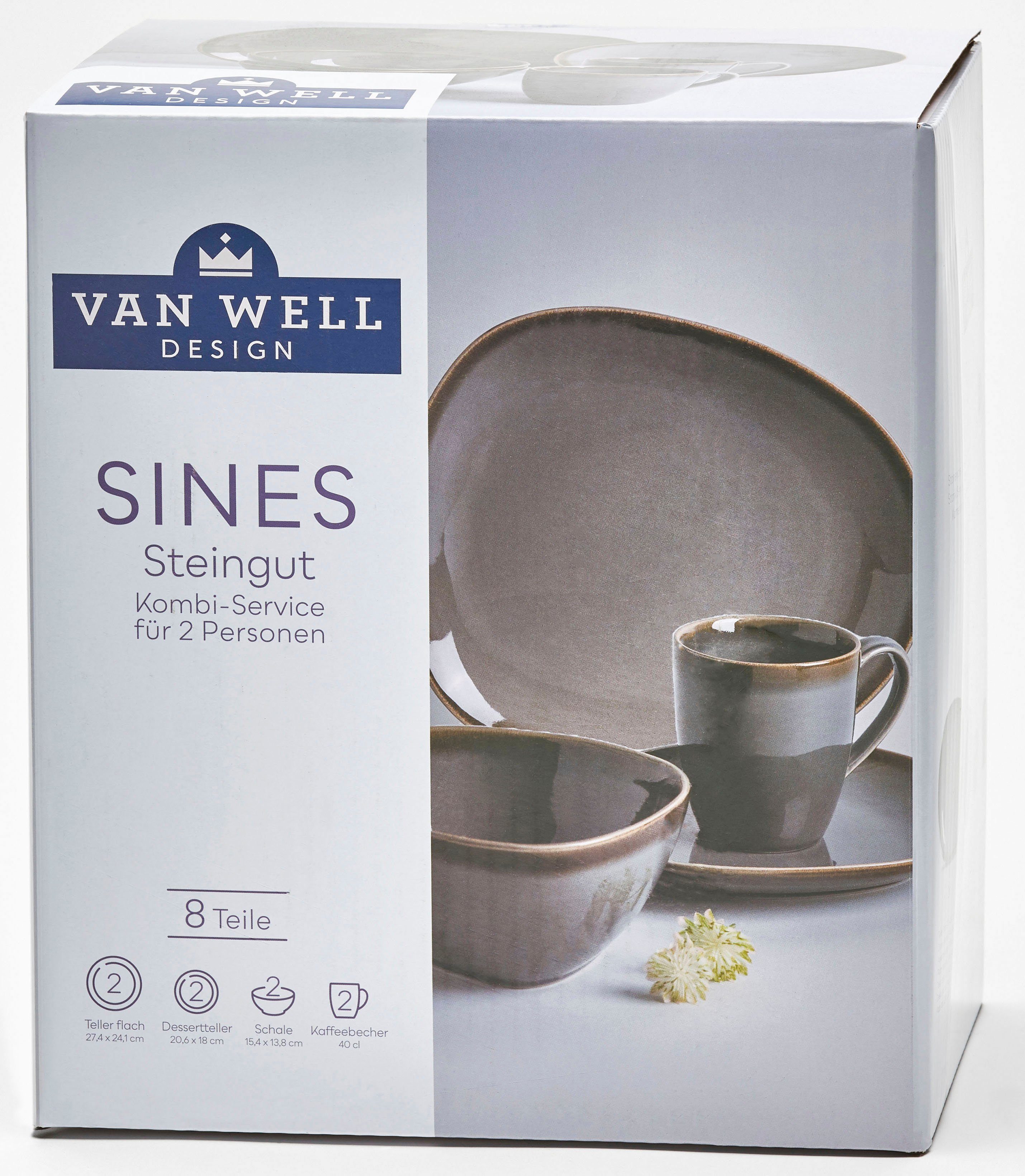van Well Servies Sintra robust, perfect voor dagelijks gebruik (set, 8-delig)