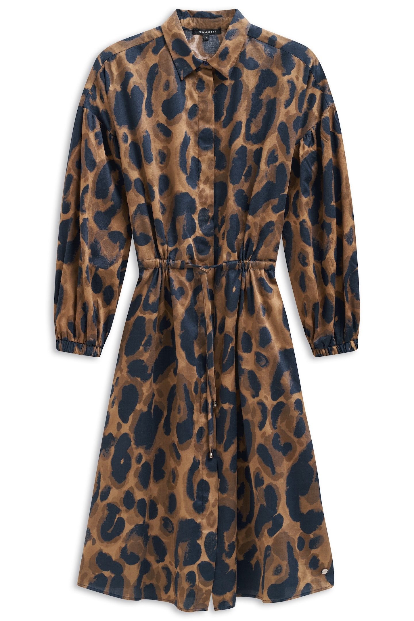Bugatti Blousejurk Leopatroon met strikceintuur en van katoen