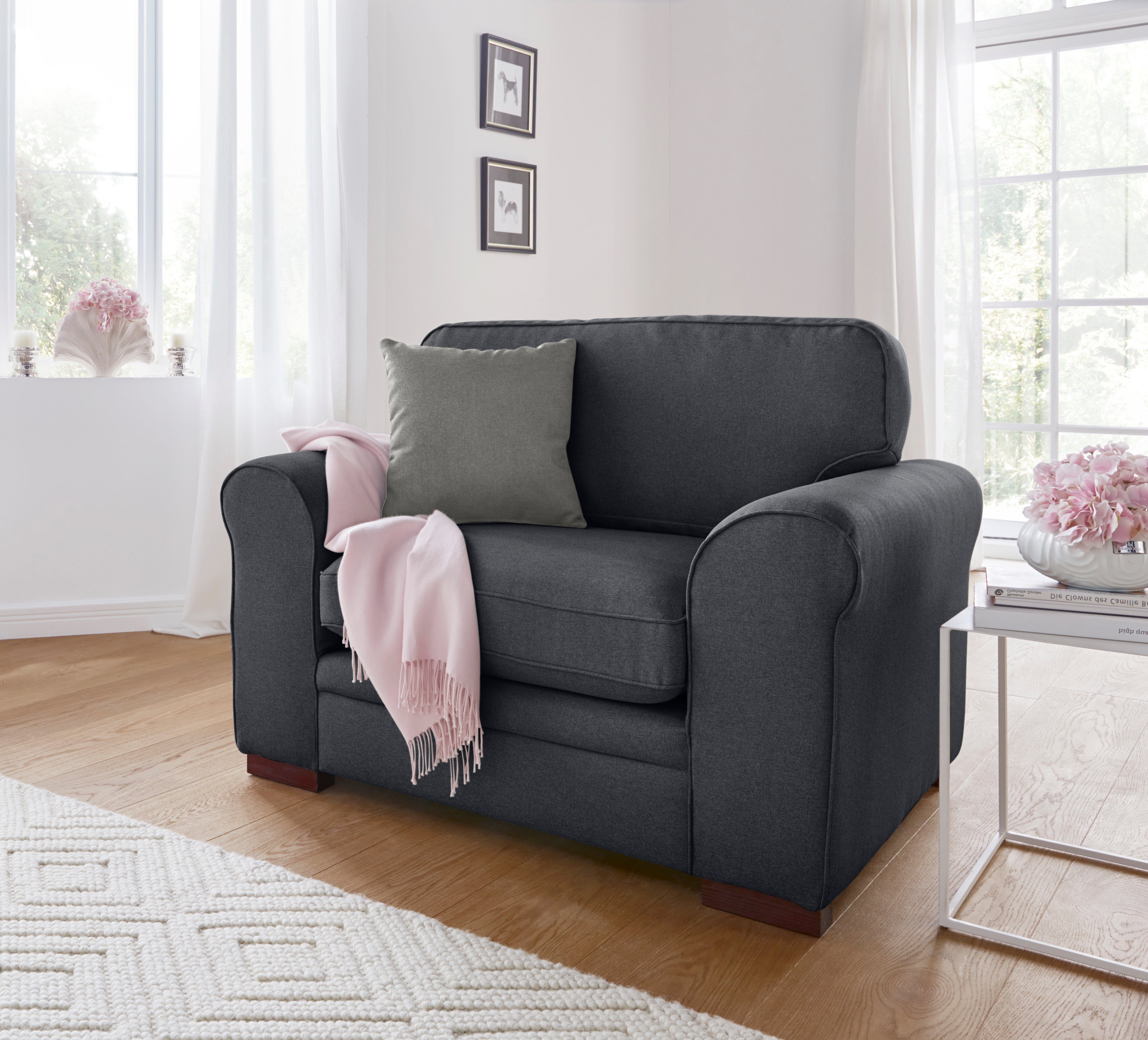 Home affaire Fauteuil Broughton zachte bekleding, passend bij de serie "broughton", in 3 soorten bekleding