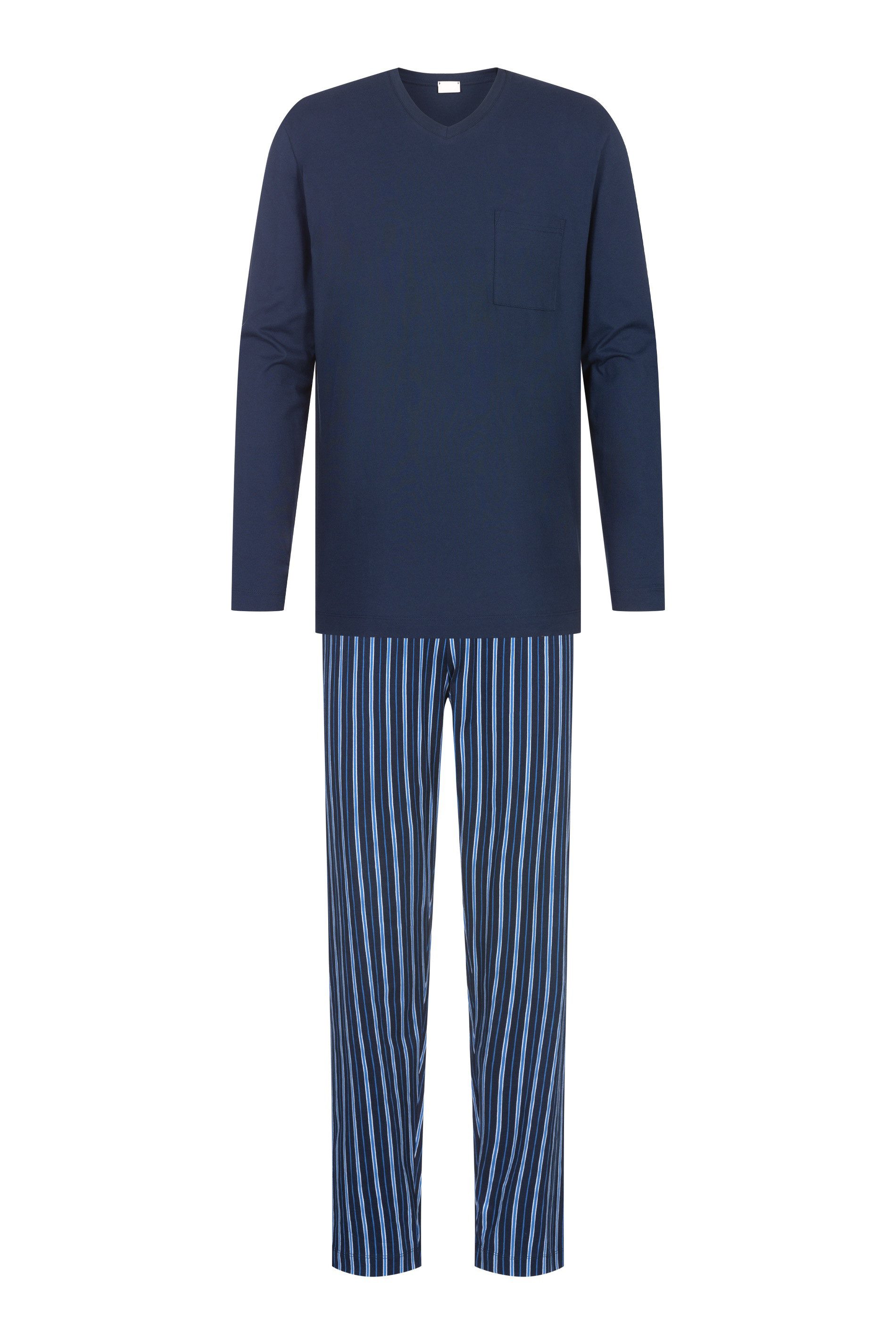 Mey Pyjama Straight Shirt met lange mouwen en borstzak