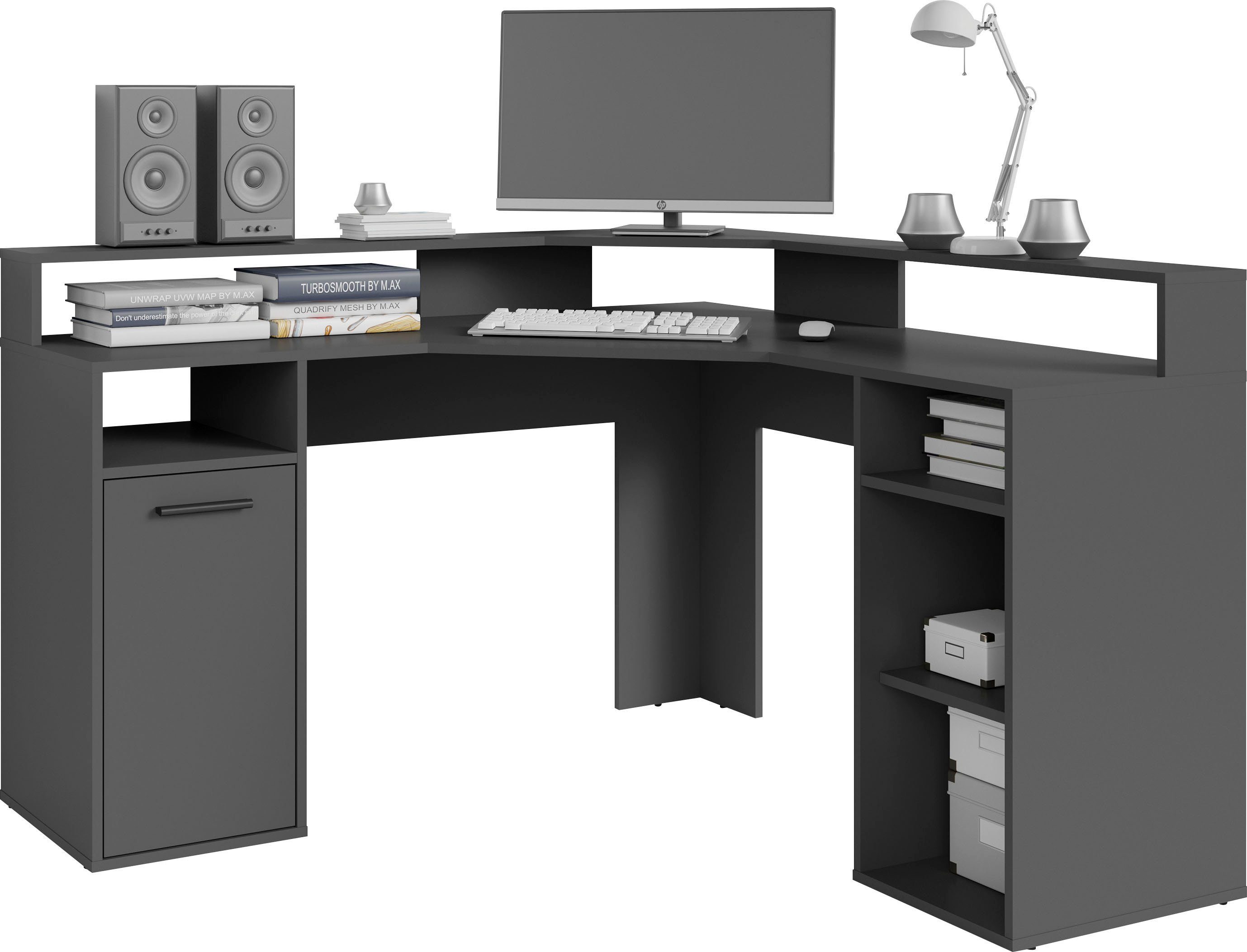 byLIVING Gamingtafel Fox Breedte 139 cm, modern hoekbureau