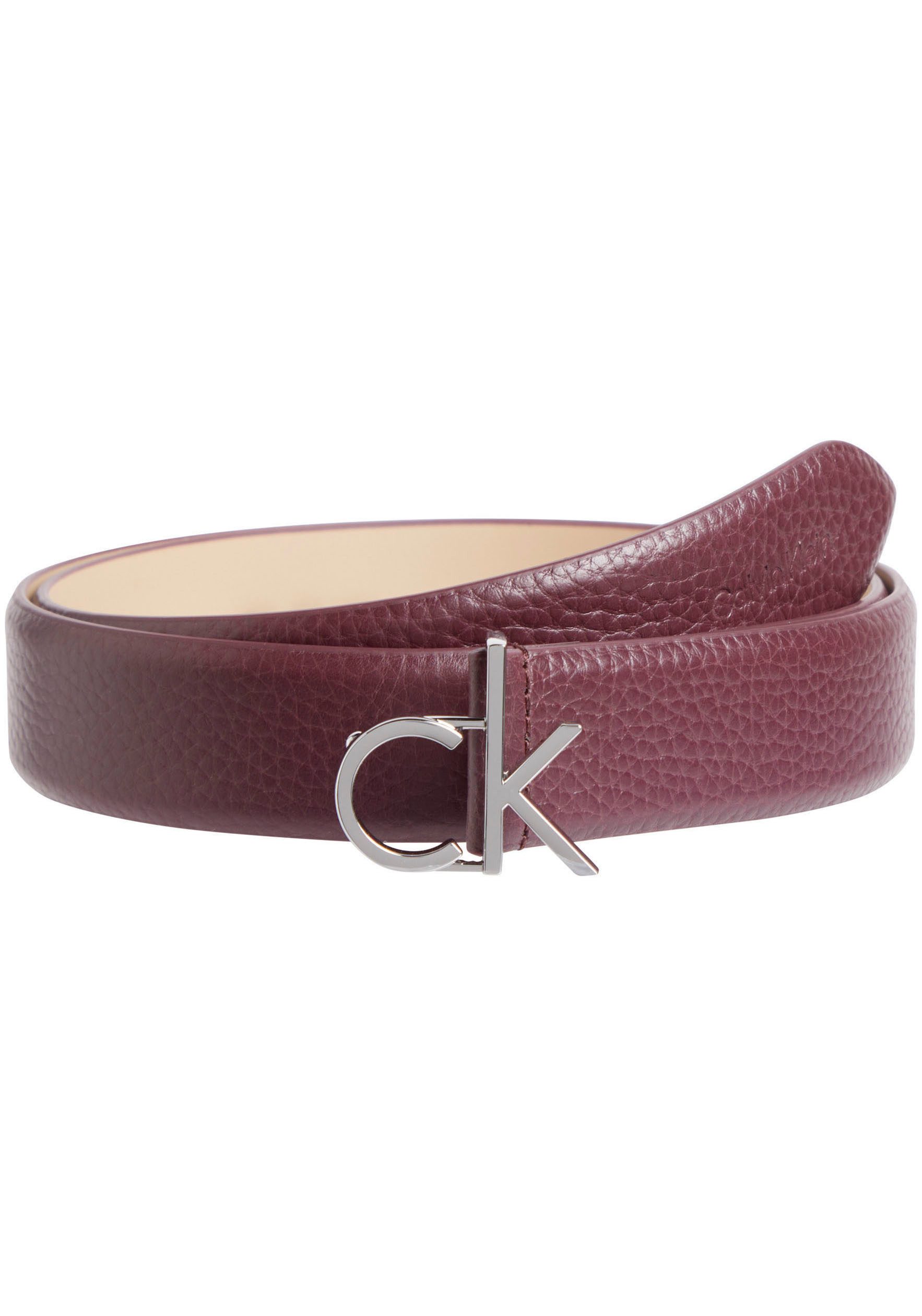 Calvin Klein Leren riem CK LOGO BUCKLE BELT 3.0_PBL met logo-embossing als sluiting