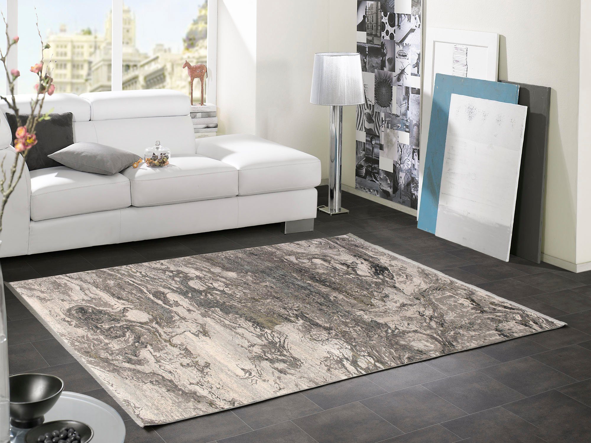 OCI DIE TEPPICHMARKE Vloerkleed You Glanzend viscose, met franje, woonkamer