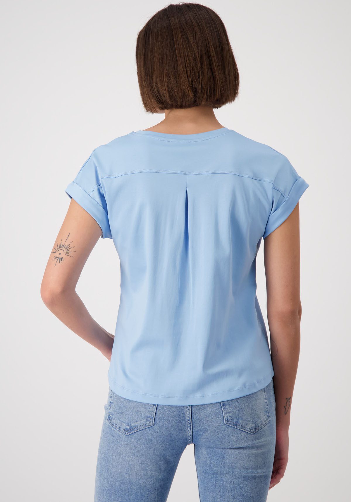 Monari Shirt met ronde hals met glinsterende steentjes op de schouder
