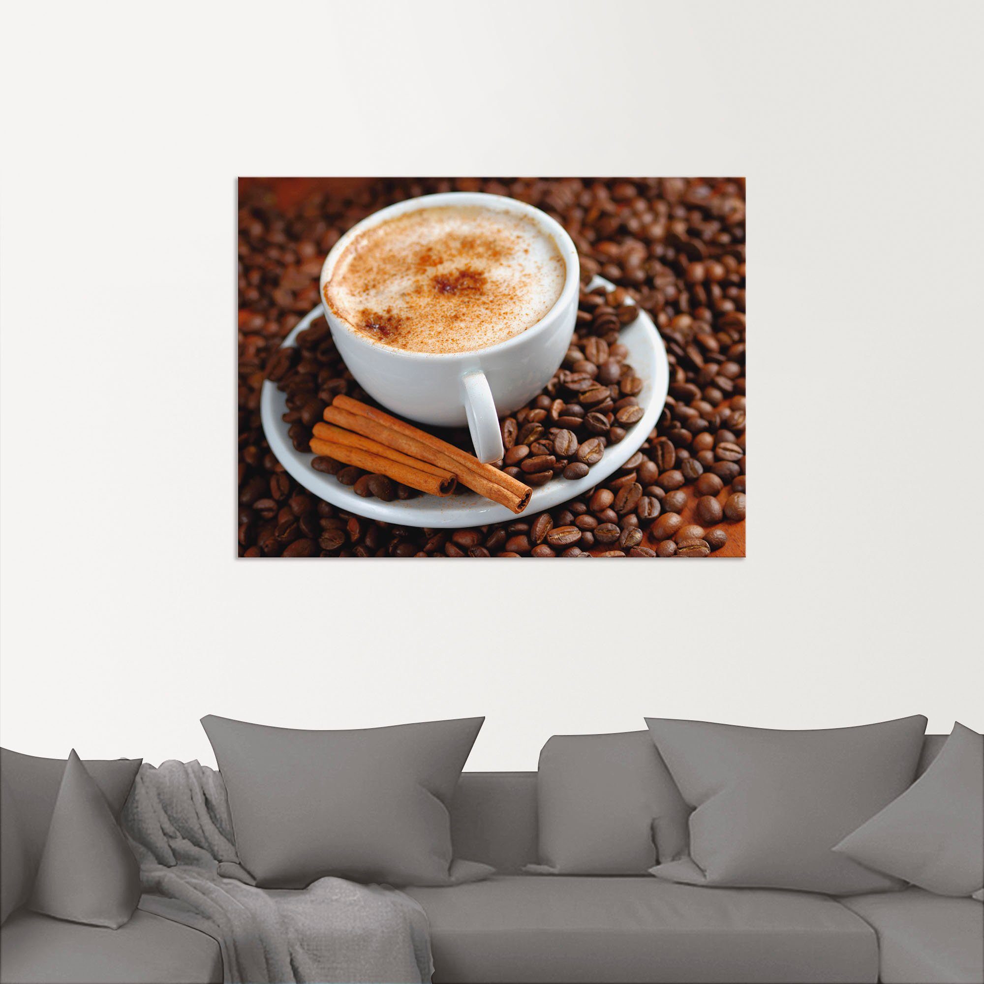 Artland Artprint Cappuccino - koffie als artprint van aluminium, artprint op linnen, muursticker, verschillende maten