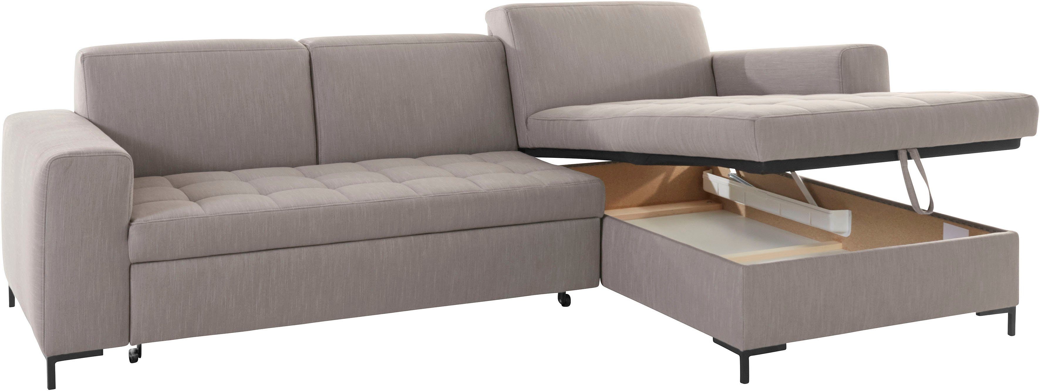OTTO products Hoekbank Grazzo L-vorm hoogwaardige stoffen van gerecycled materiaal, stiksels op de zitting