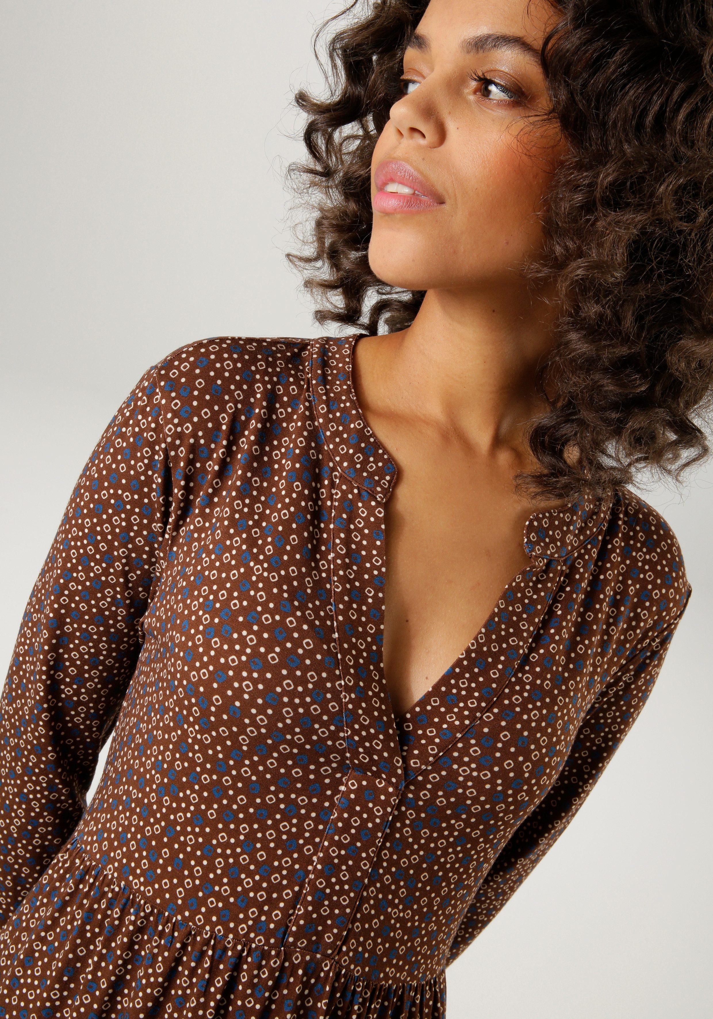 Aniston CASUAL Jerseyjurk met trendy gekleurde, grafische allover-print