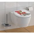 schuette toiletzitting frog king duroplast, toiletdeksel met softclosemechanisme, toiletbril geschikt voor veel standaard toiletpotten, toiletbril met motiefprint multicolor