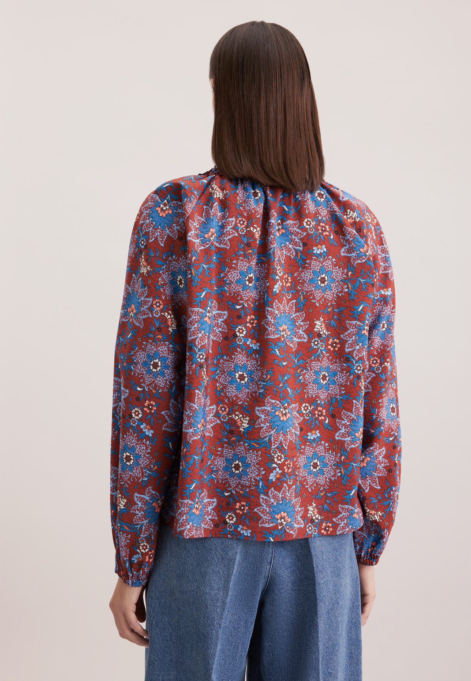 seidensticker Klassieke blouse Zwarte roos Tuniek print