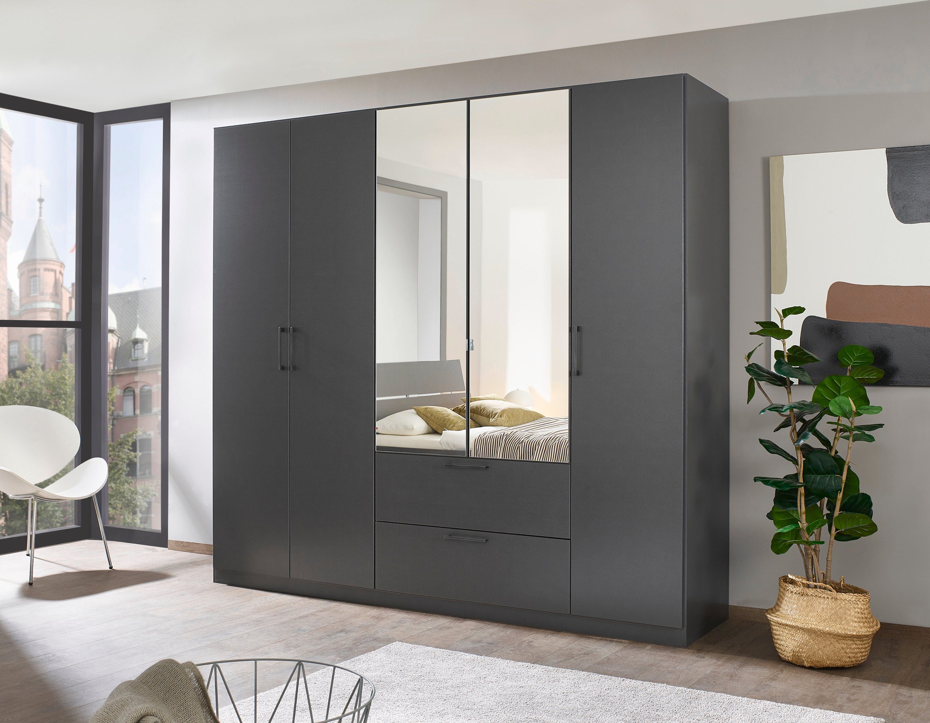 Slaapkamerserie Compleet slaapkamer Challenger (Set van 4 delen) Kast 2 breedtes, bed 3 breedtes, 2 nachttafels MADE IN GERMANY