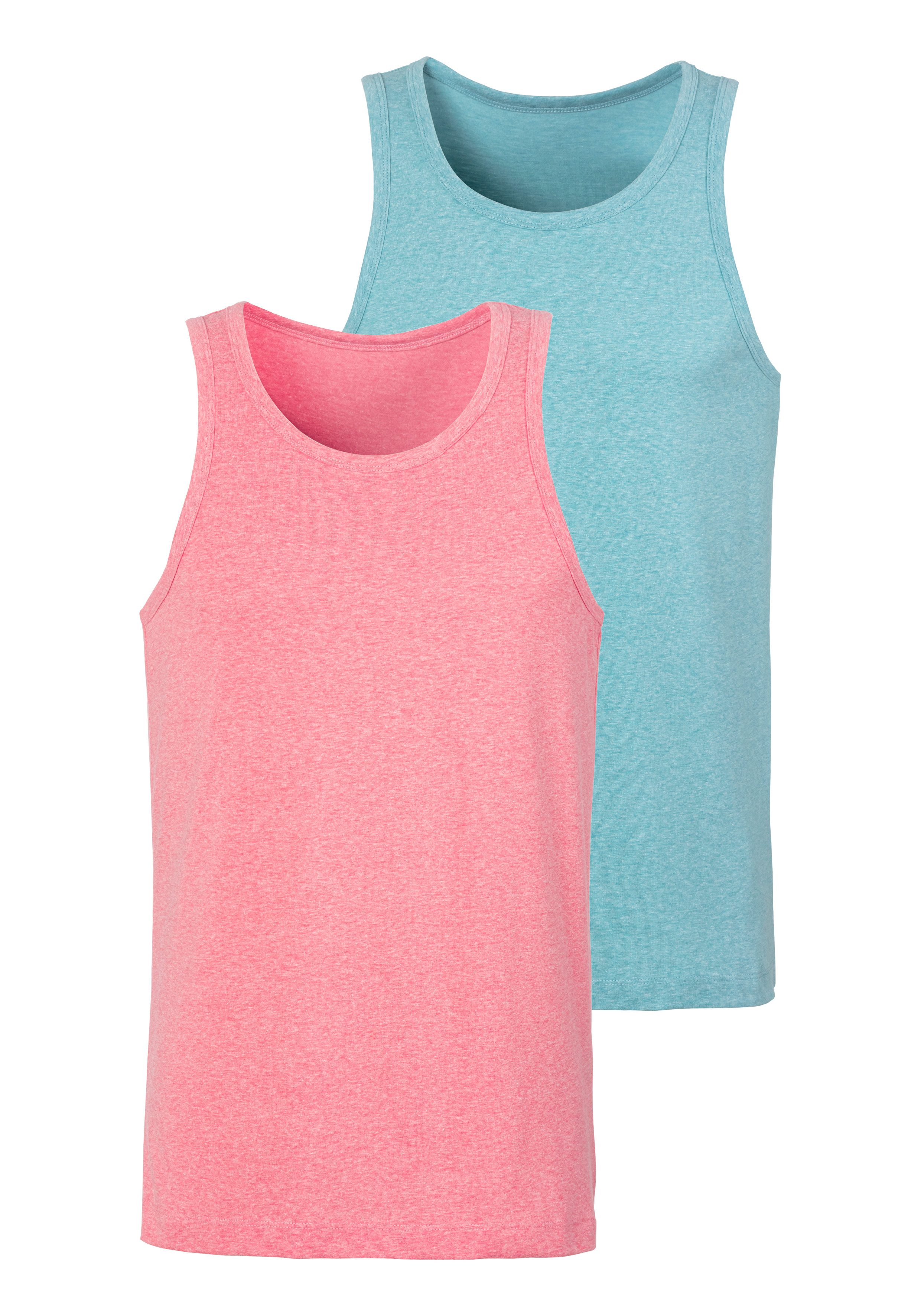 John Devin Tanktop in mooie mêlee-look (set, 2-delig, 2) heren tanktops maat XXL (60/62) multicolor