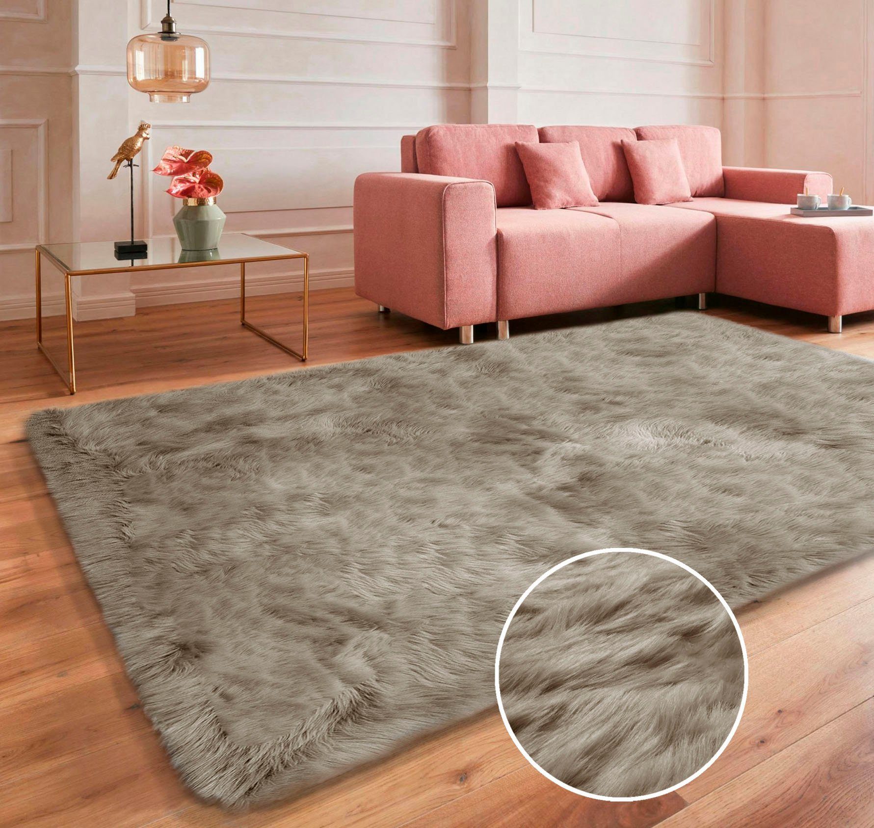 Guido Maria Kretschmer Home&Living Vachtvloerkleed Triana Imitatiebont, unikleur, vloerkleden voor woonkamer, slaapkamer, eetkamer