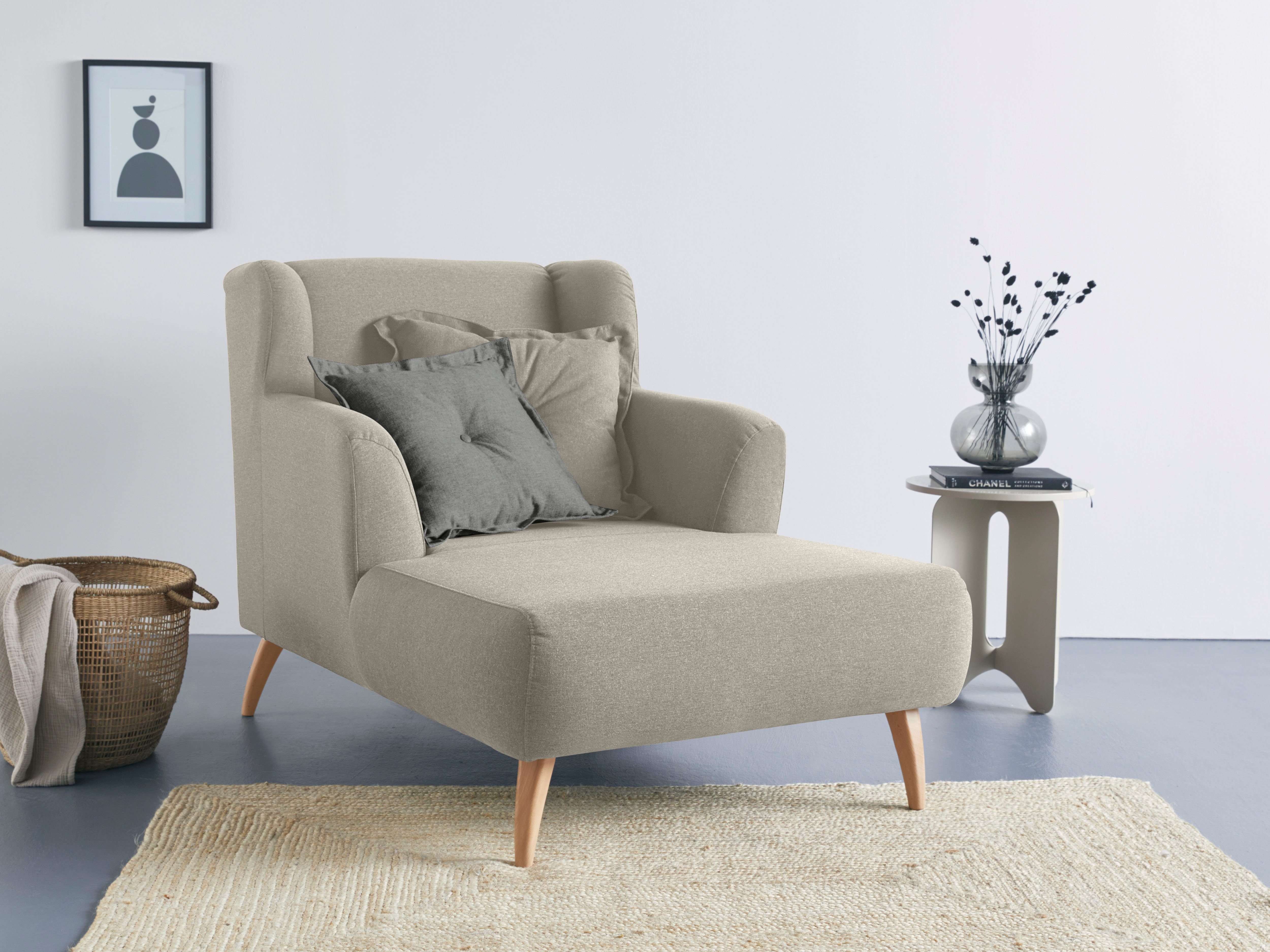 Home affaire Loveseat Baggio met houten voetjes