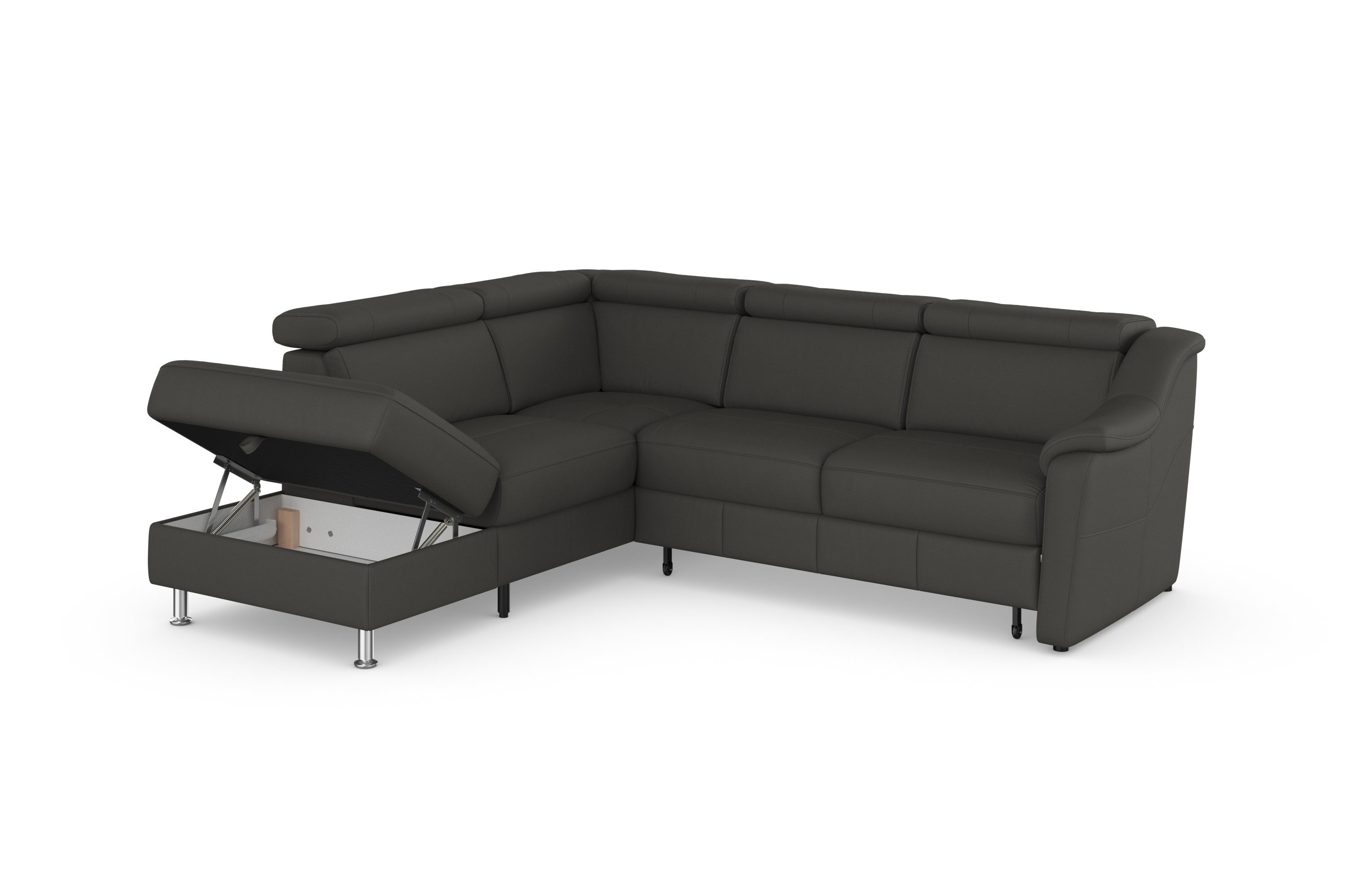 sit&more Hoekbank Freetown L-vorm met verstelbare hoofdsteun en comfortabele binnenvering