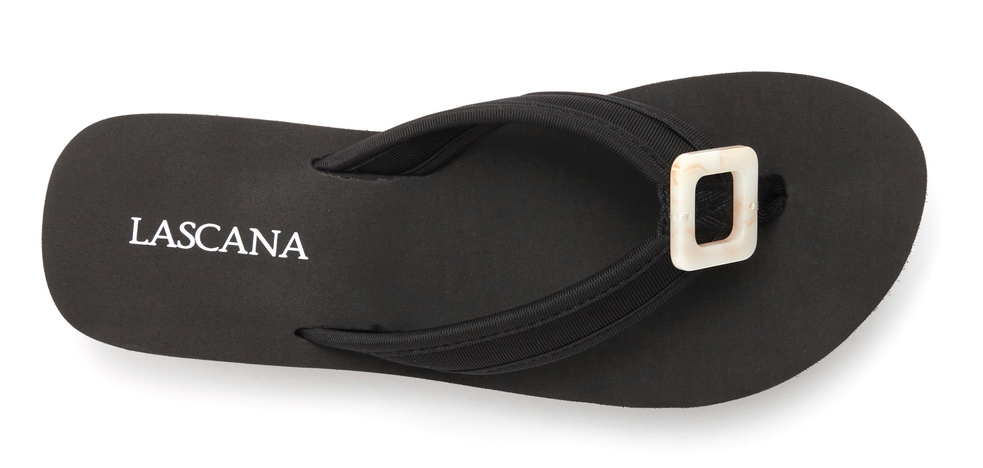 Lascana Badslippers Sandaal, pantoffel, badslipper met decoratieve applicatie VEGAN