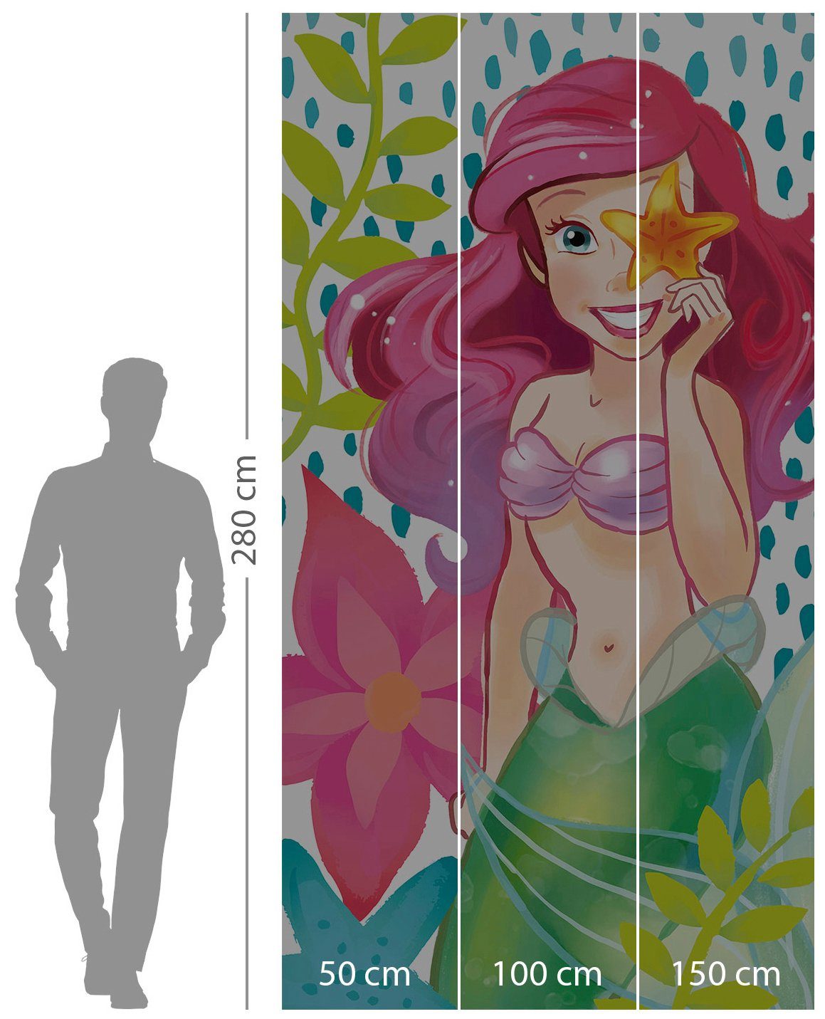 Komar Vliesbehang Digitale print vlies - Ariel Seastar - Afmeting 150 x 280 cm