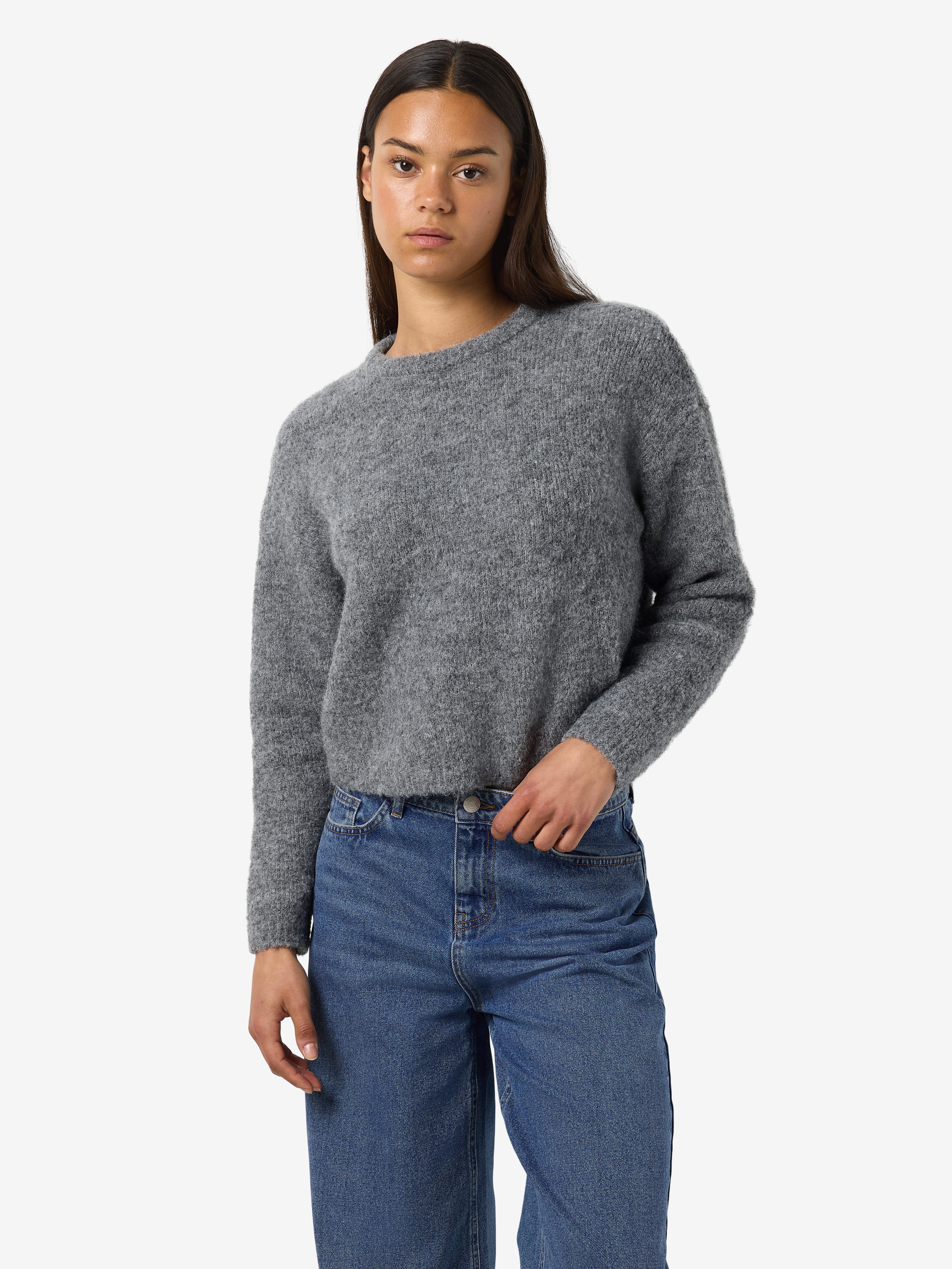 Noisy may Trui met ronde hals NMDOLLY L/S O-NECK KNIT FWD NOOS