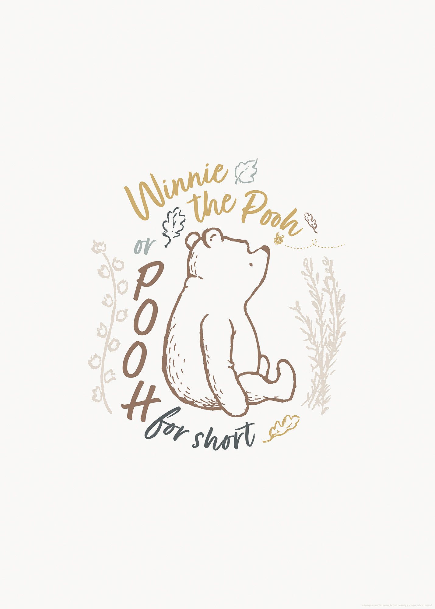 Komar Artprint Disney Winnie the Pooh for Short 50 x 70 cm (breedte x hoogte) - kinderkamer, wandsticker (1 stuk)