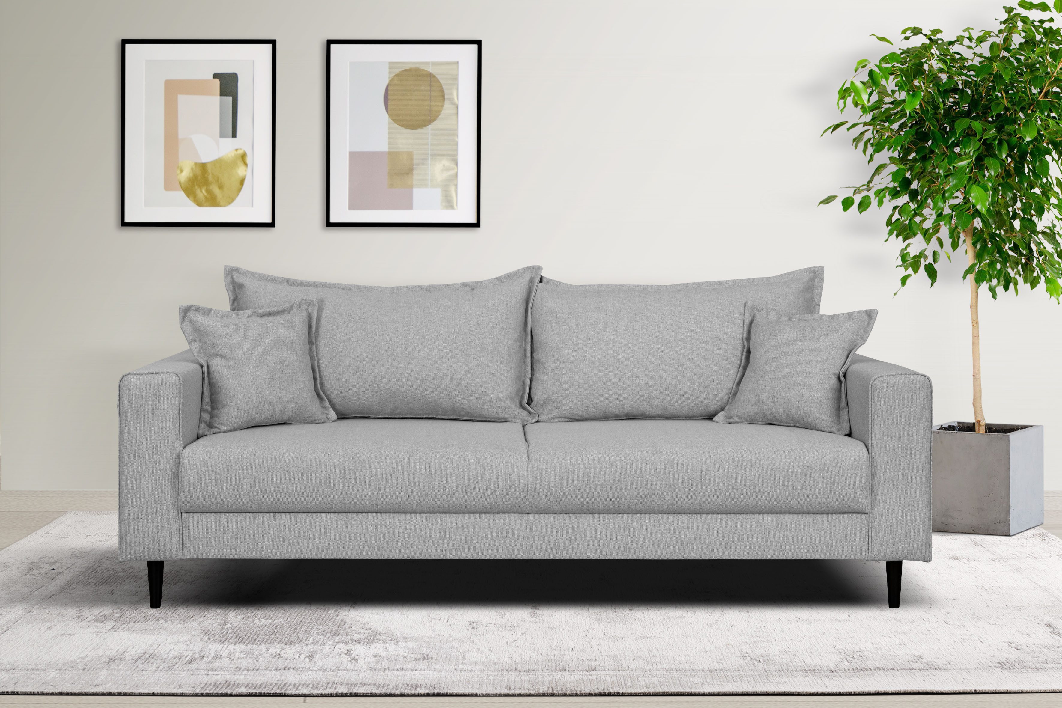 Home affaire 3-zitsbank VEYRAS, hoog zitcomfort, afmetingen B/D/H: 212/84/76 cm grijs, 3-zitsbanken, 212 cm