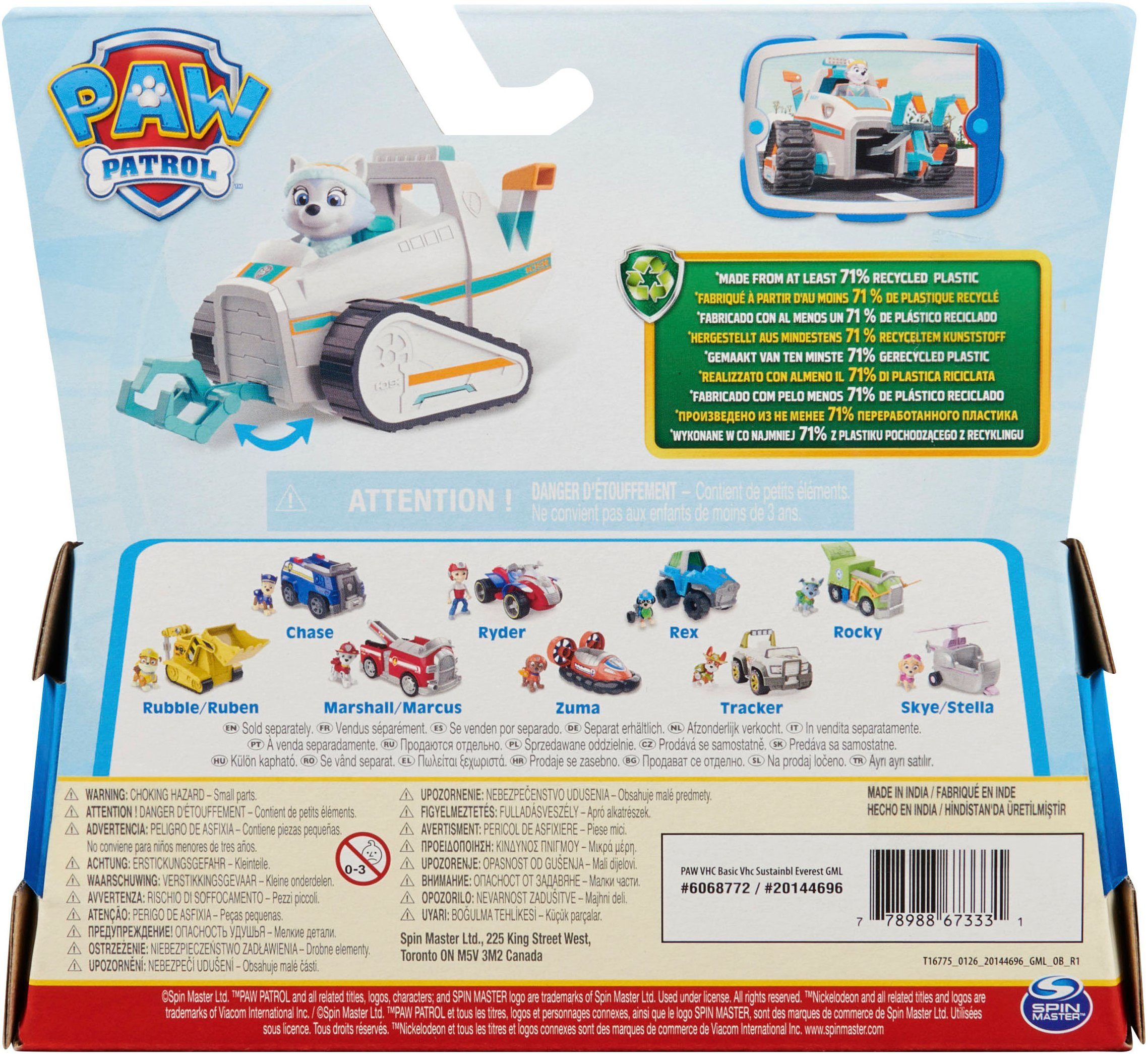 Spin Master Speelgoedauto Paw Patrol - Sust. Basic Vehicles Everest