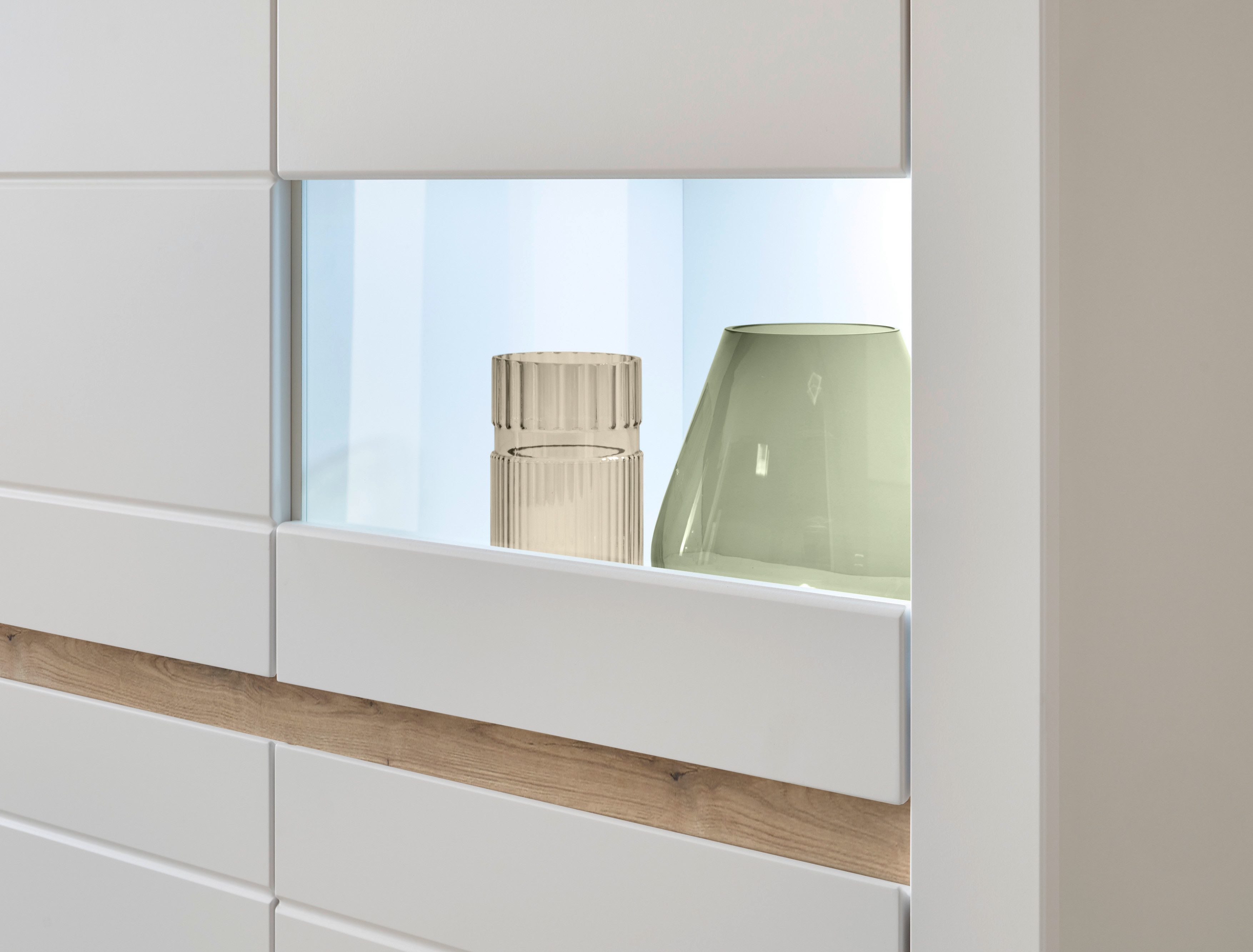 INOSIGN Highboard Chester, moderne ladekast, Kast met opbergruimte, Sideboard in Mat Wit (1 stuk)