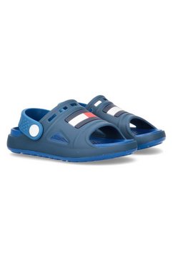 tommy hilfiger sandalen comfy sandal met logovlaggetje blauw
