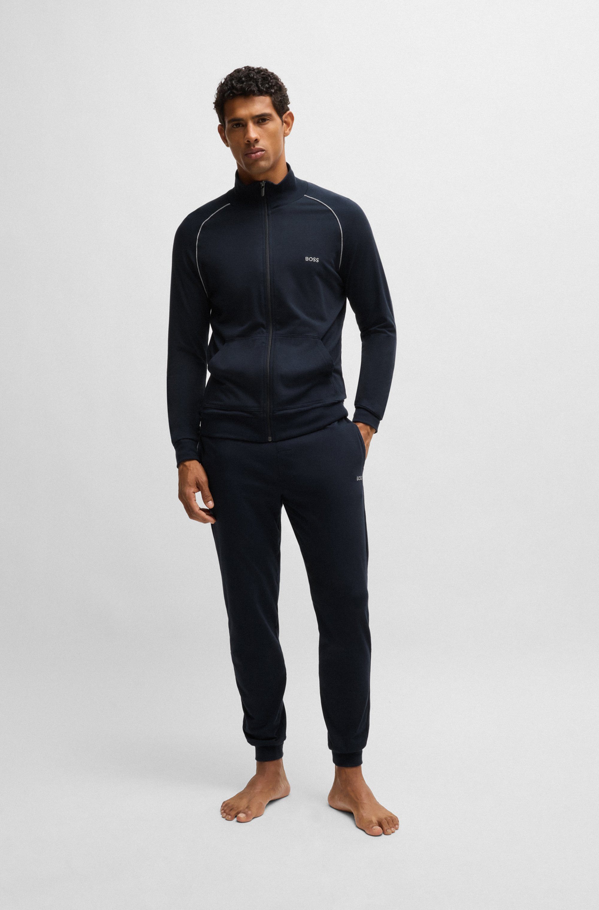 BOSS Sweatvest Mix&Match Jacket Z met contrastnaad op de mouw