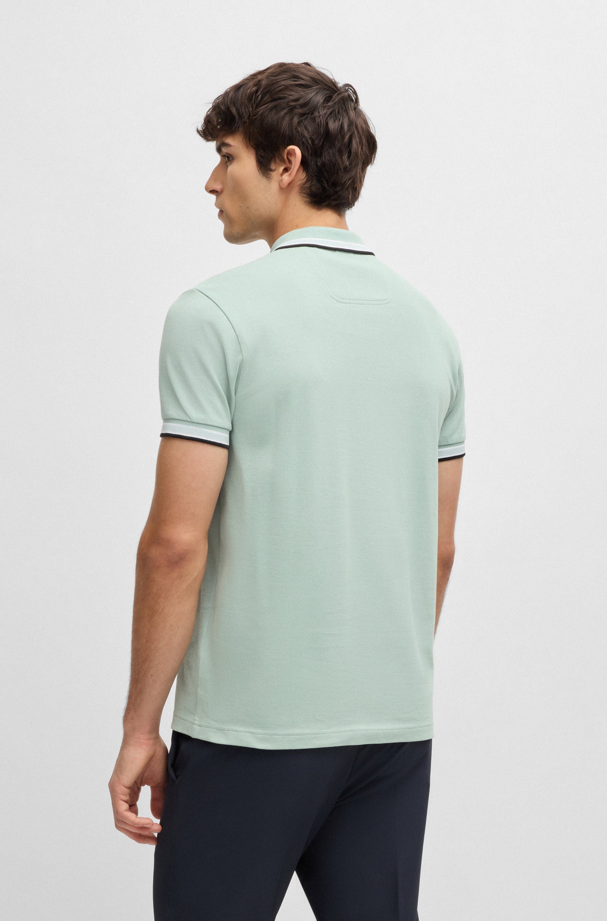 BOSS GREEN Poloshirt PADDY met contrasterende strepen aan de kraag