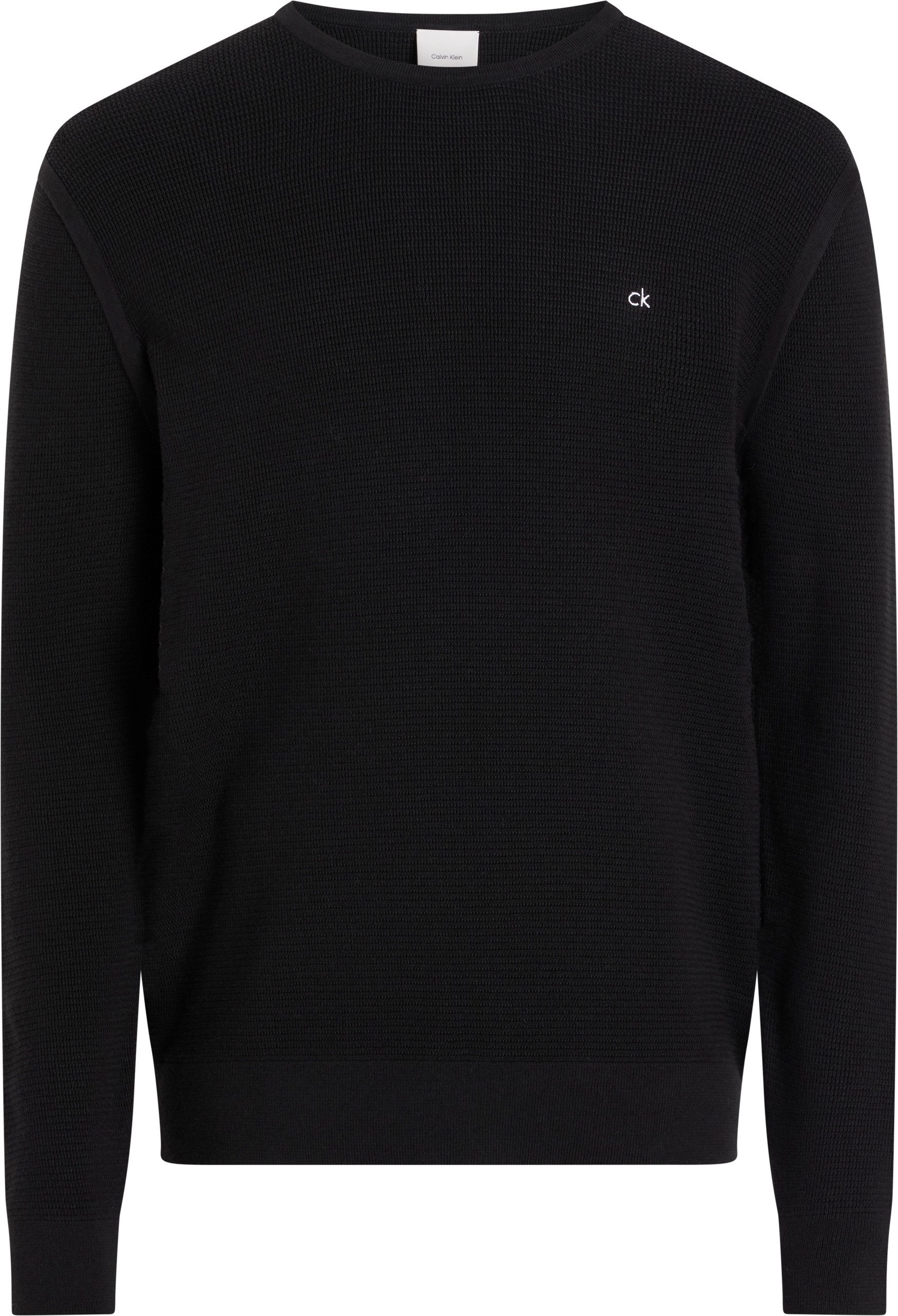Calvin Klein Trui met ronde hals MICRO WAFFLE TEXTURE CN SWEATER