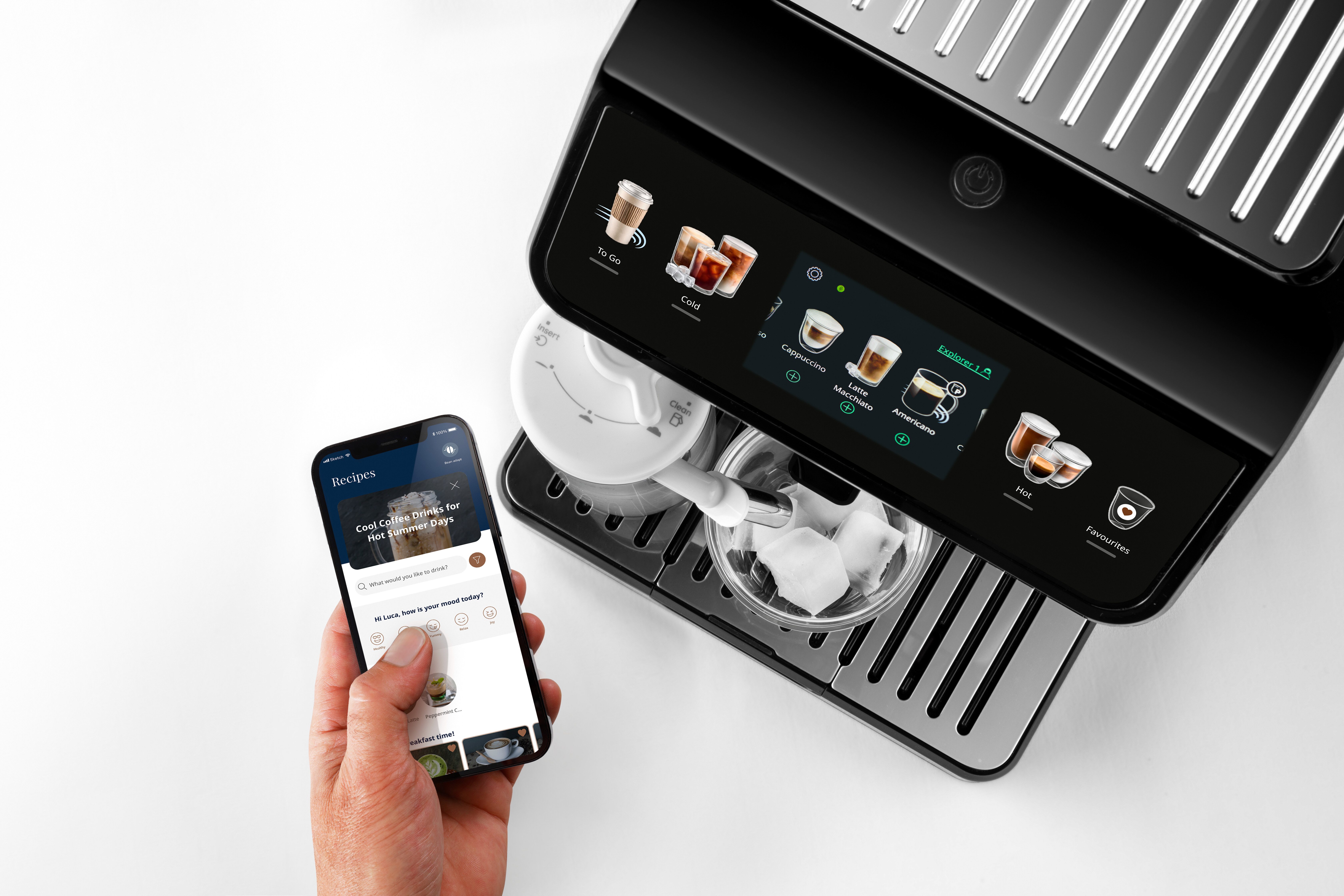 De'Longhi Volautomatisch koffiezetapparaat Eletta Explore ECAM450.55.S - 40 Rezepte, heißer & kalter Milchschaum