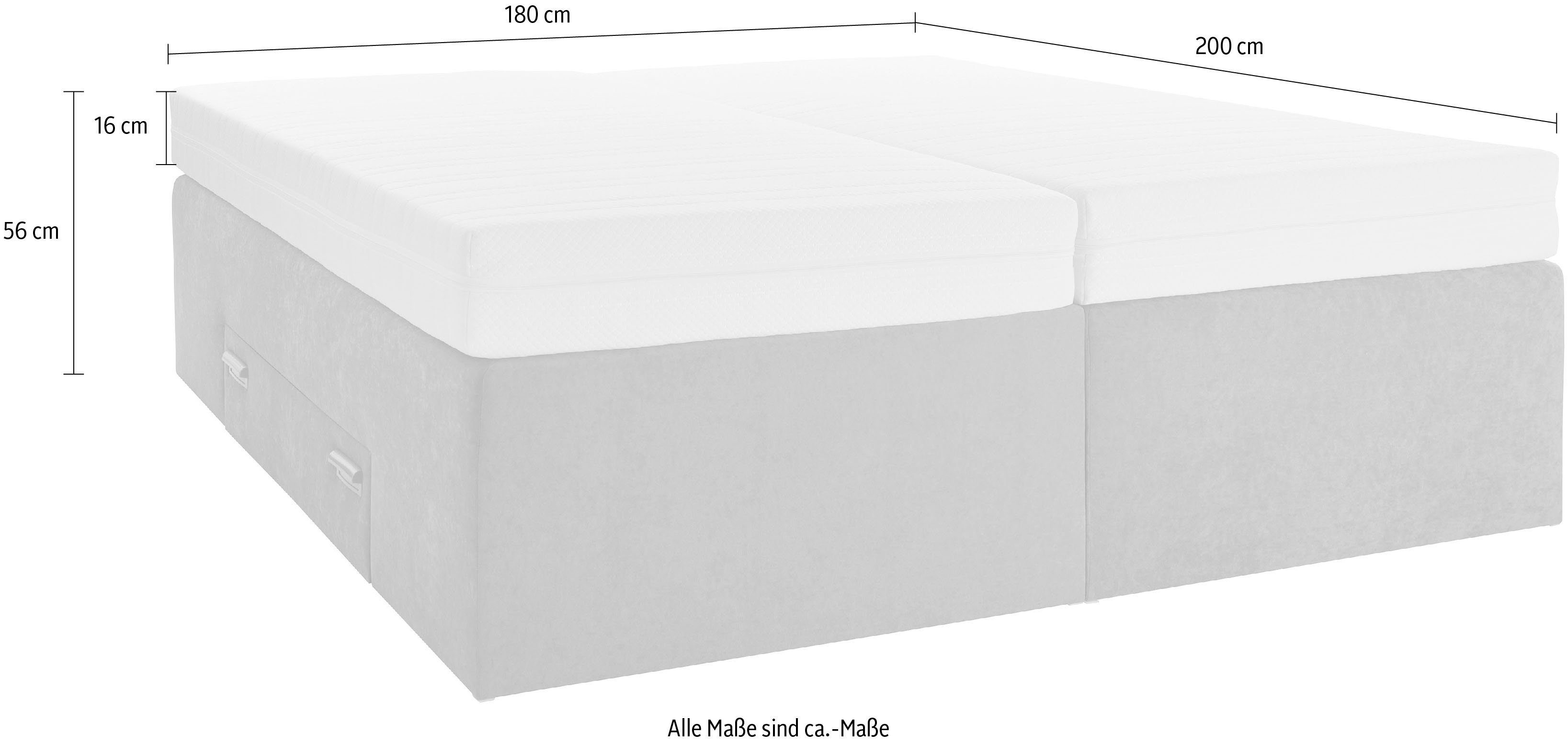 Westfalia Polsterbetten Boxspring met geïntegreerde lade, vrij plaatsbaar