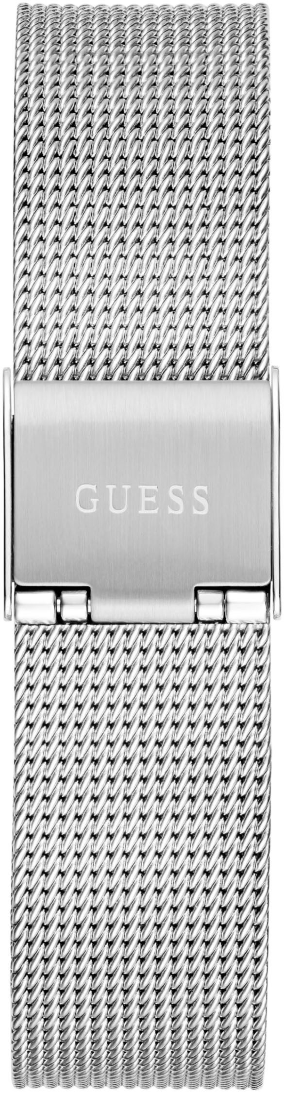 Guess Kwartshorloge GLITZ PLAQUE Horloge, dameshorloge, stalen band, mineraalglas, analoog