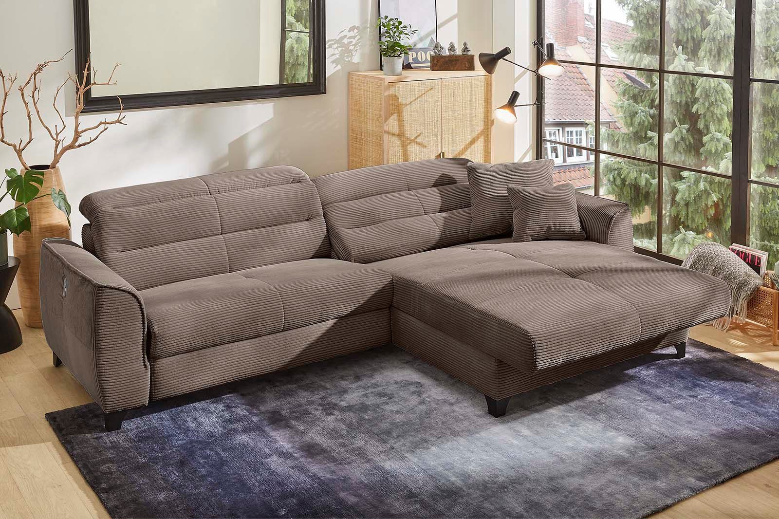 Jockenhöfer Gruppe Hoekbank Double One L-vorm met 2 x 120 cm brede, elektrisch verstelbare relaxfuncties