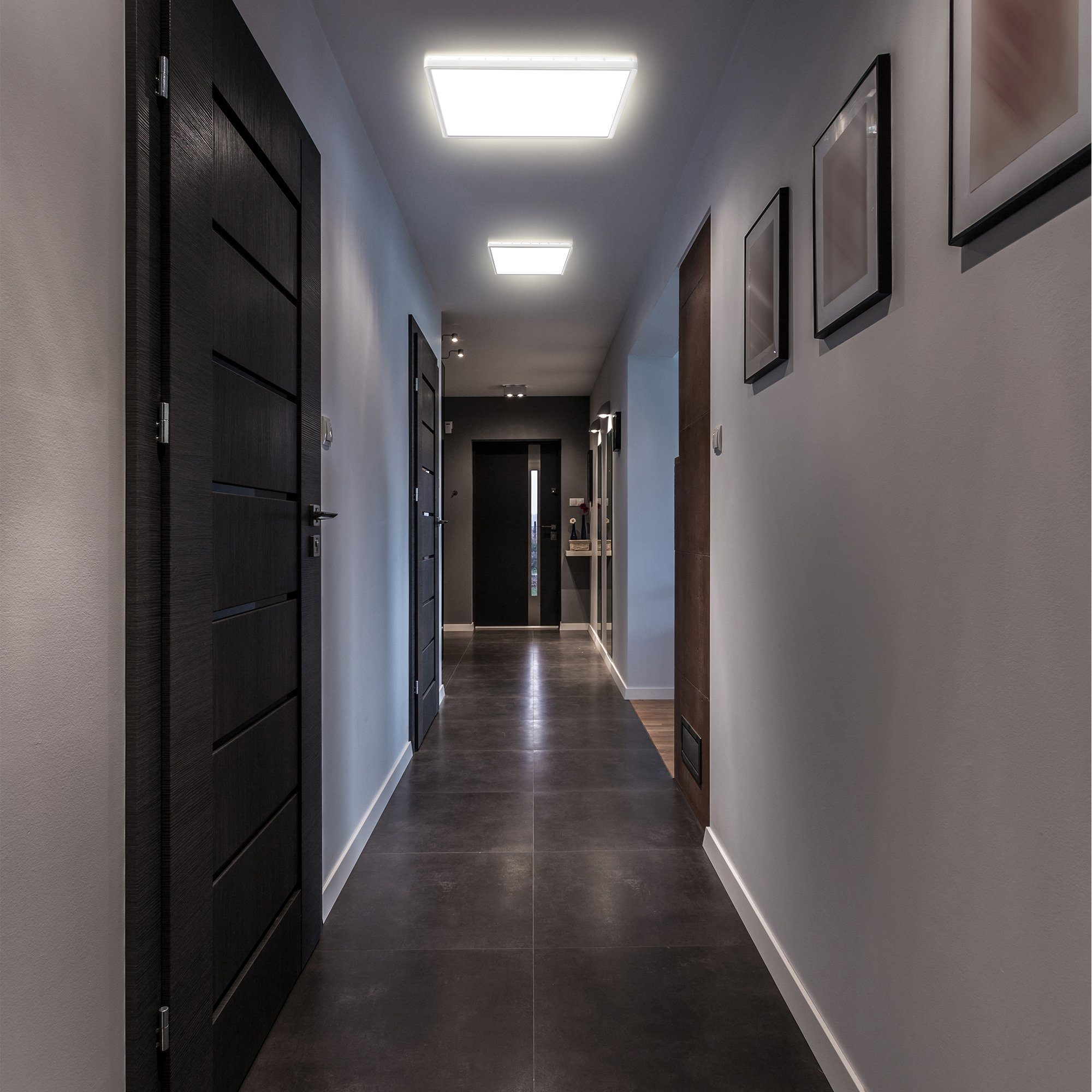 B.K.Licht Scherm Plafondlamp, dimbaar, ultra-dun, indirect licht, neutraal wit (1 stuk)