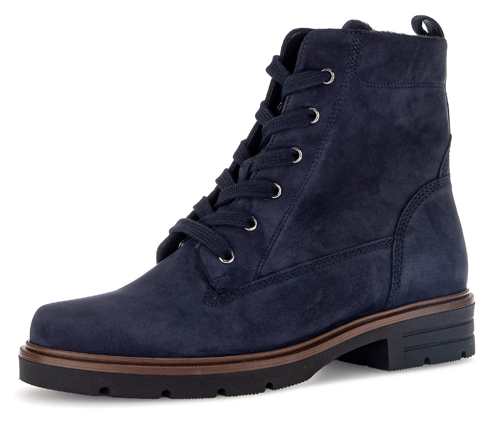 Gabor Veterschoenen blokhak, veterschoen, praktische binnenrits dames veterlaarsjes maat 35 blauw