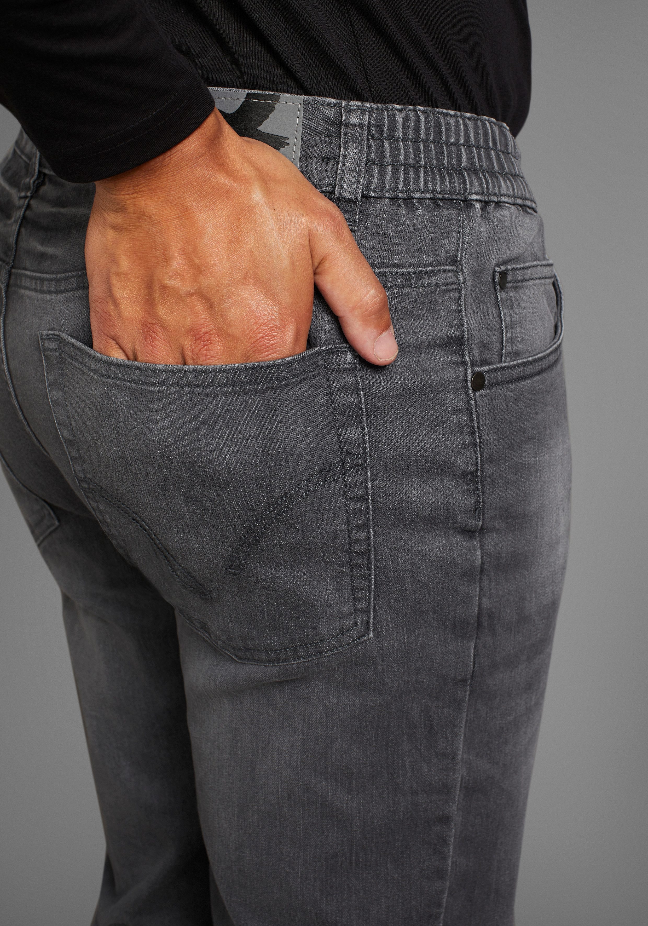 Arizona Jeans met elastische band Paul elastische tailleband, comfort-fit, rechte pijpsnit