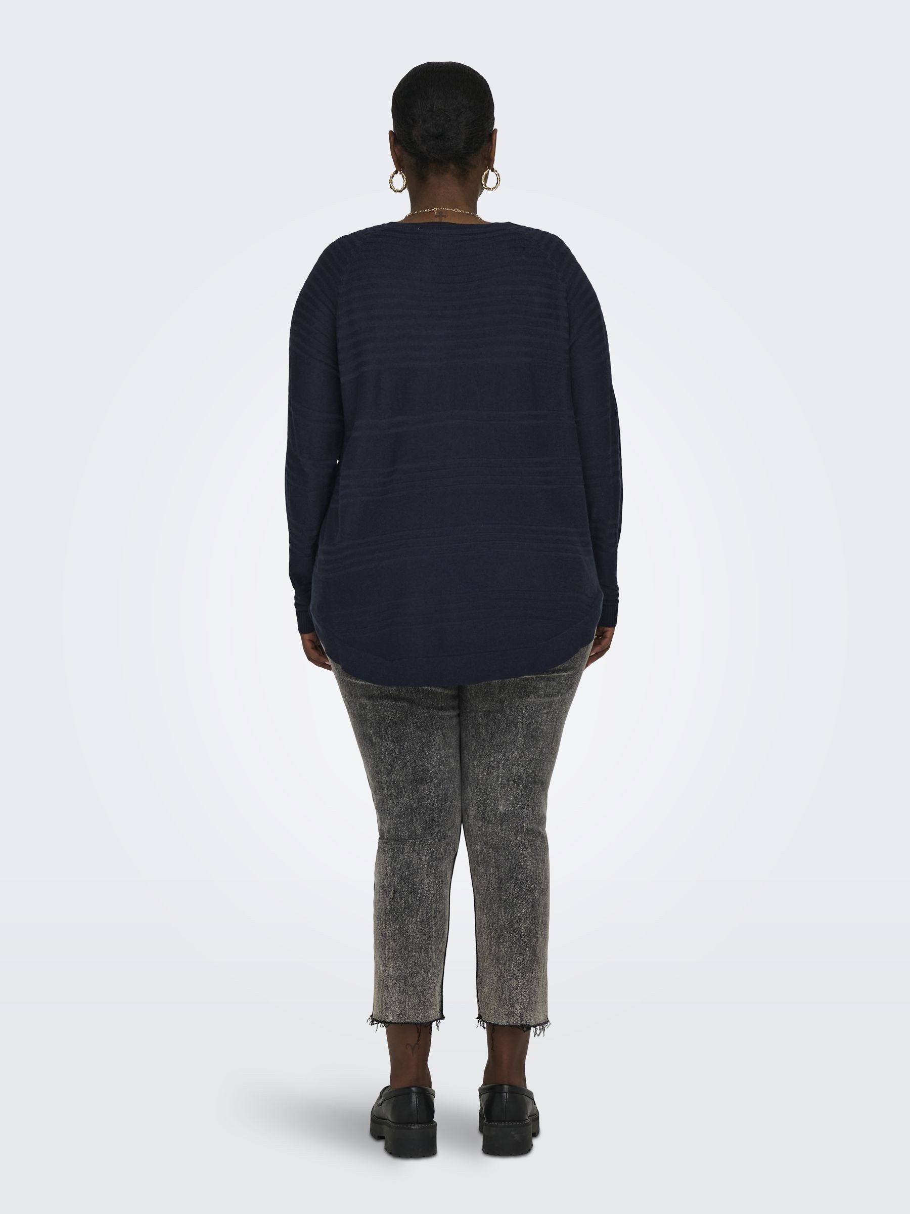 ONLY CARMAKOMA Trui met ronde hals CARNEWAIRPLAIN LS PULLOVER KNT