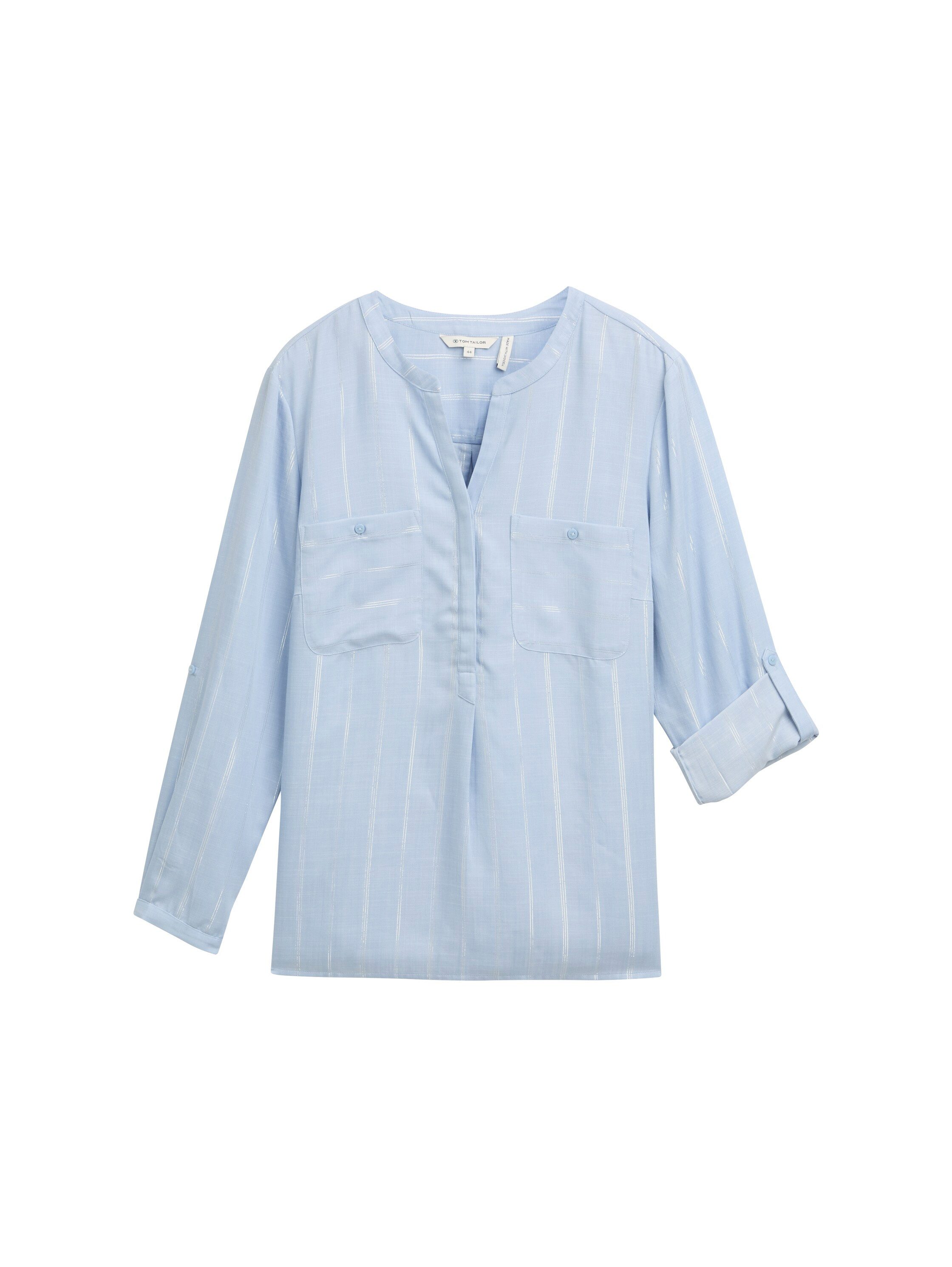TOM TAILOR MY TRUE ME Blouse met lange mouwen met tuniek-kraag en borstzakken
