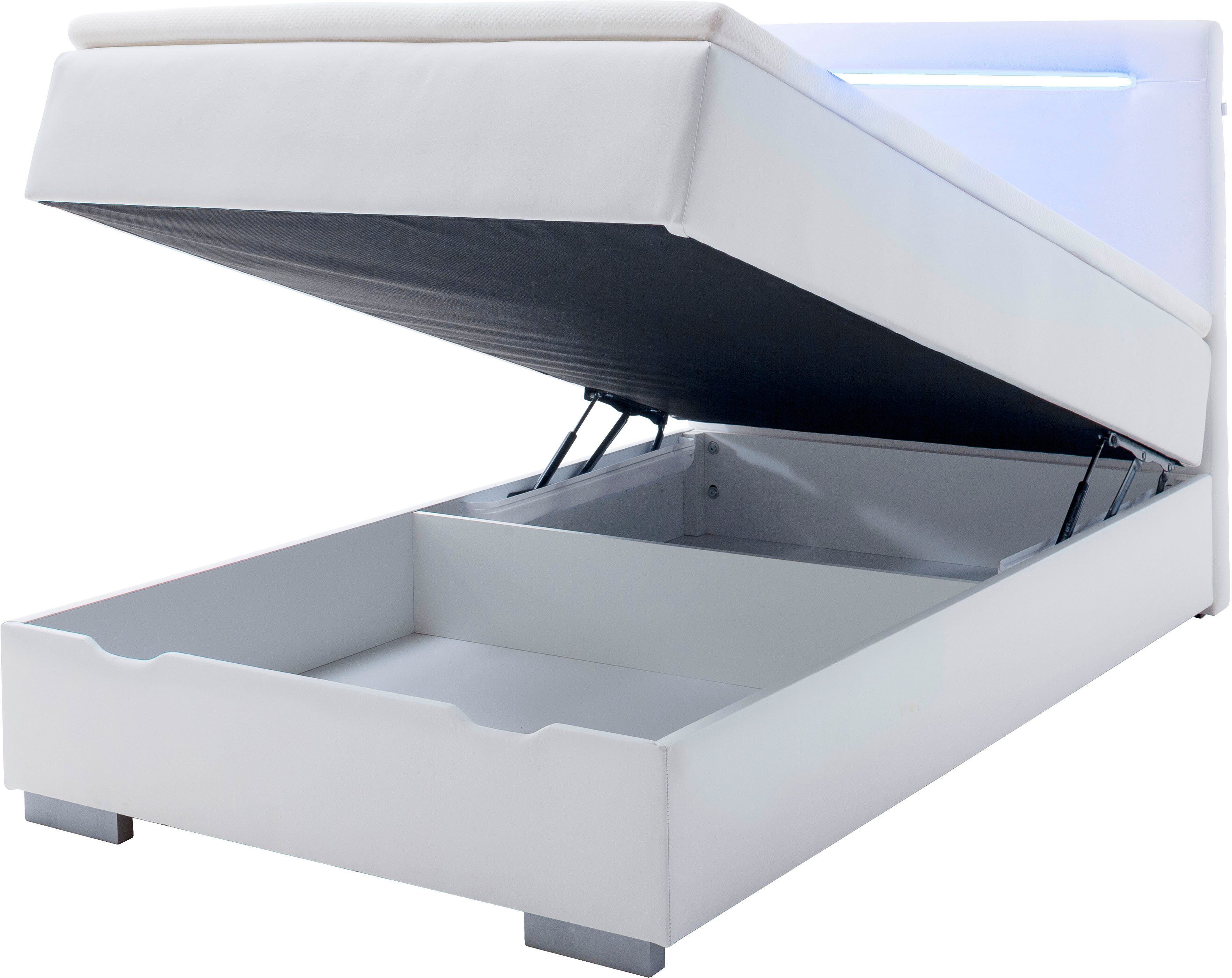 meise.möbel Boxspring Las Vegas 2 inclusief ledverlichting in het hoofdbord, met bedkist en topmatras