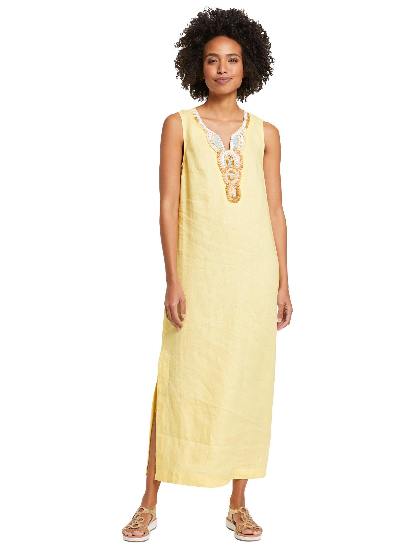 heine Maxi-jurk Linnen jurk dames maxi-jurken maat 40 geel