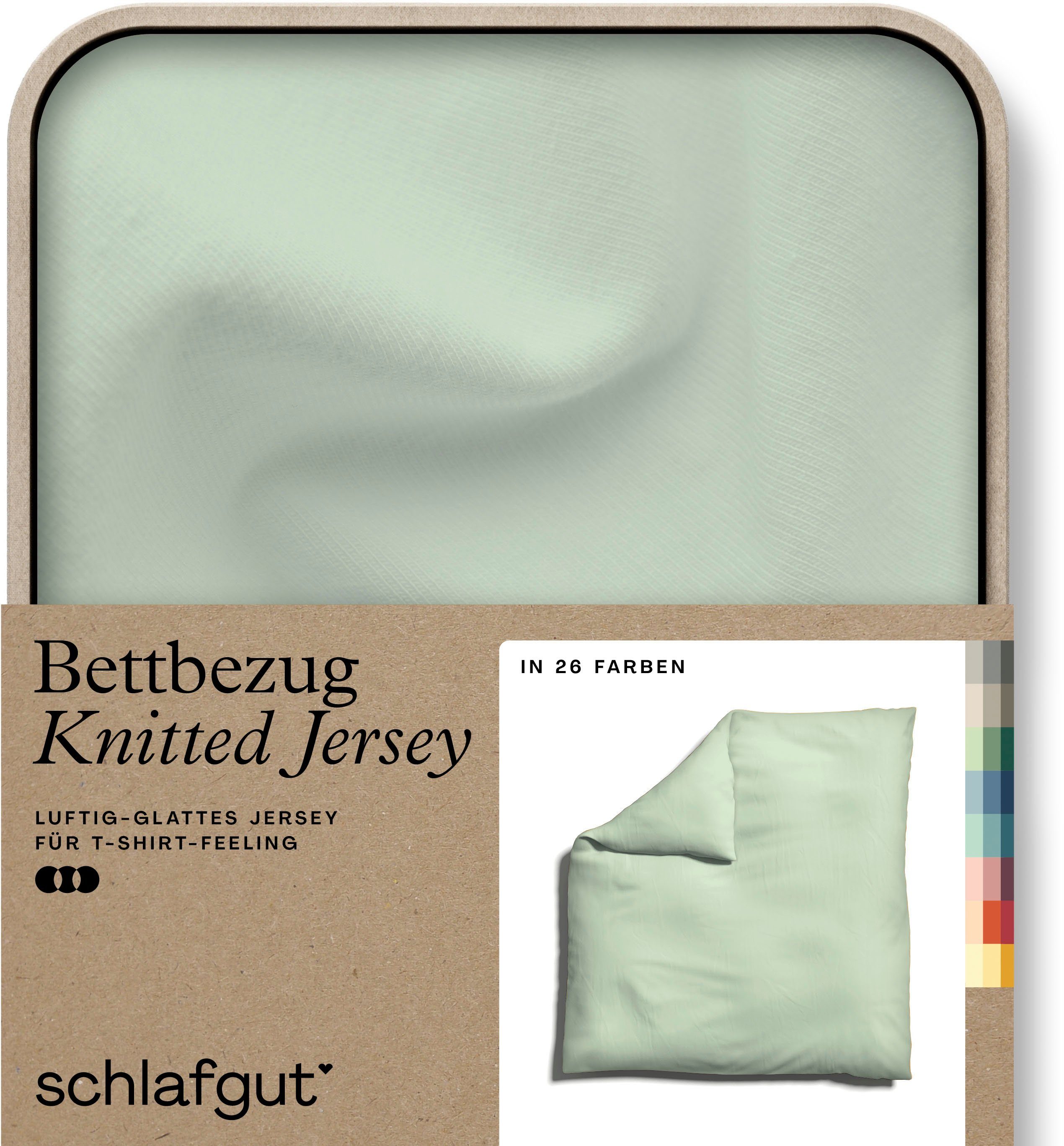 Schlafgut Dekbedovertrek Gebreide jersey uni, van biologisch katoen met elastaan, rits kreukvrij, mix & match beddengoed: bijpassende kussenhoes