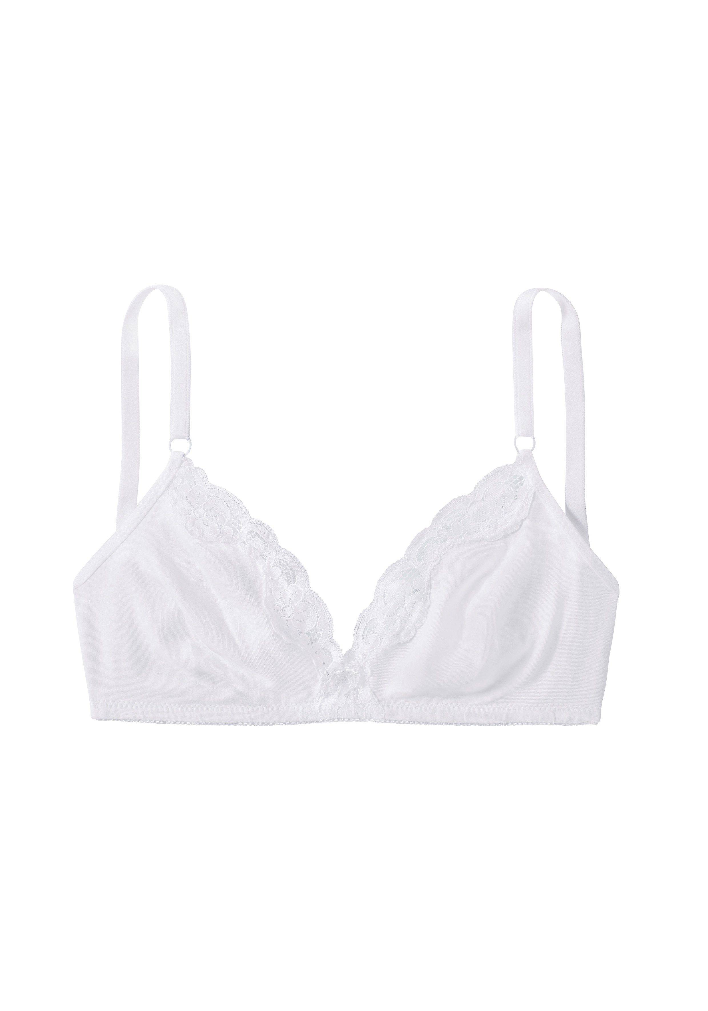 Petite fleur Bralette-bh zonder beugels van katoen met kant (Set van 2)
