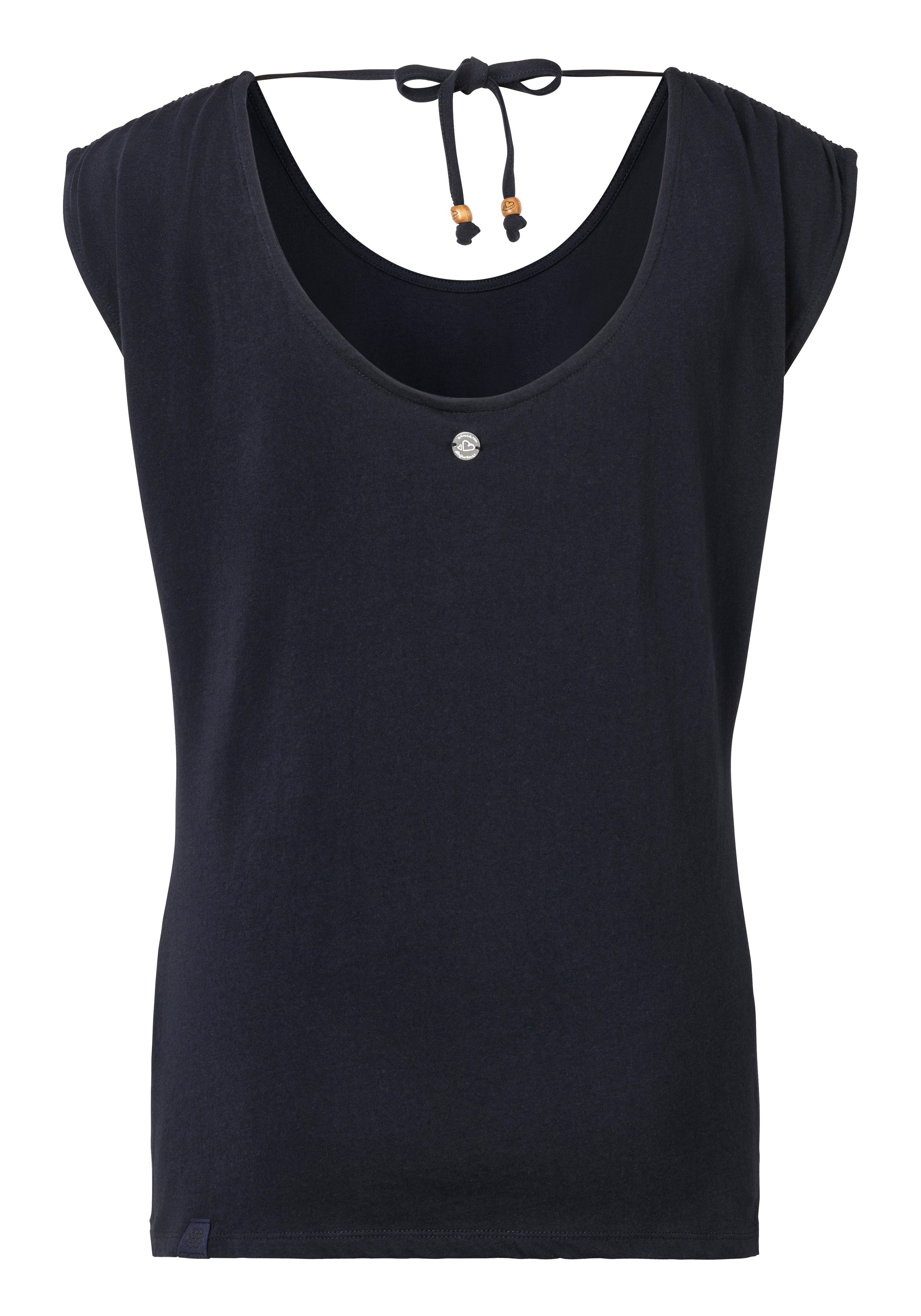 Ragwear Shirt met korte mouwen GREETA grote ruguitsnijding met band om vast te houden