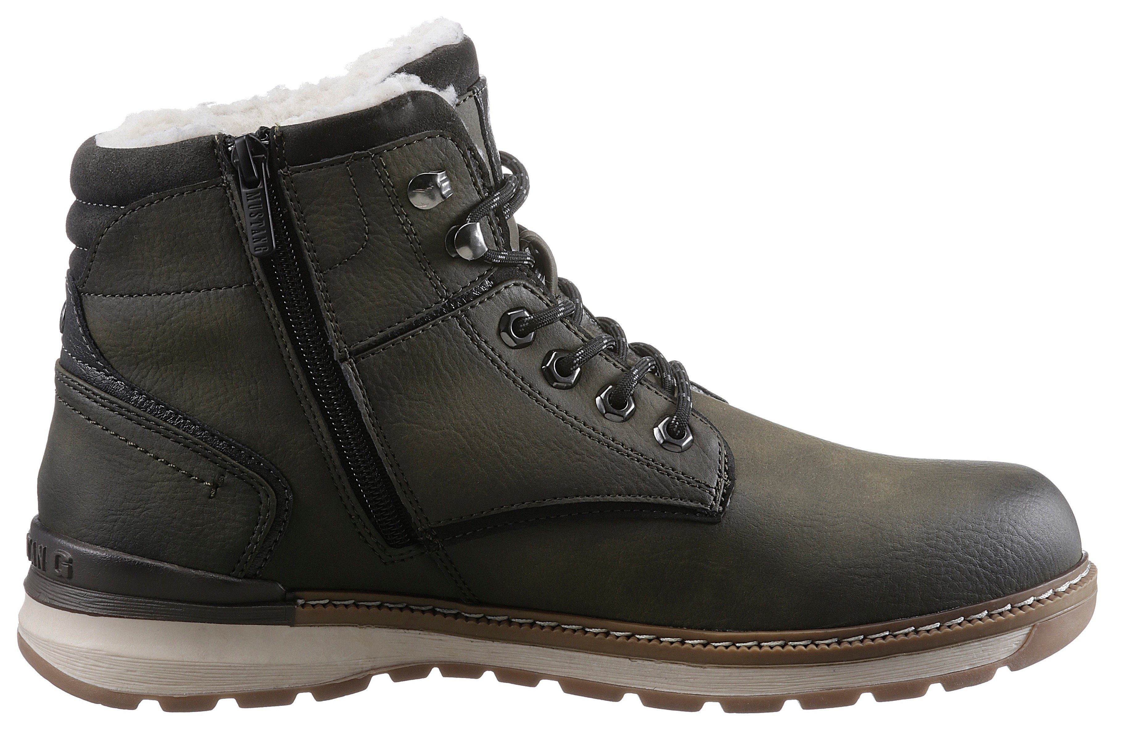 Mustang Shoes Winterlaarzen casual mode, veterschoenen, winterlaarzen met oogjes en logo-patch