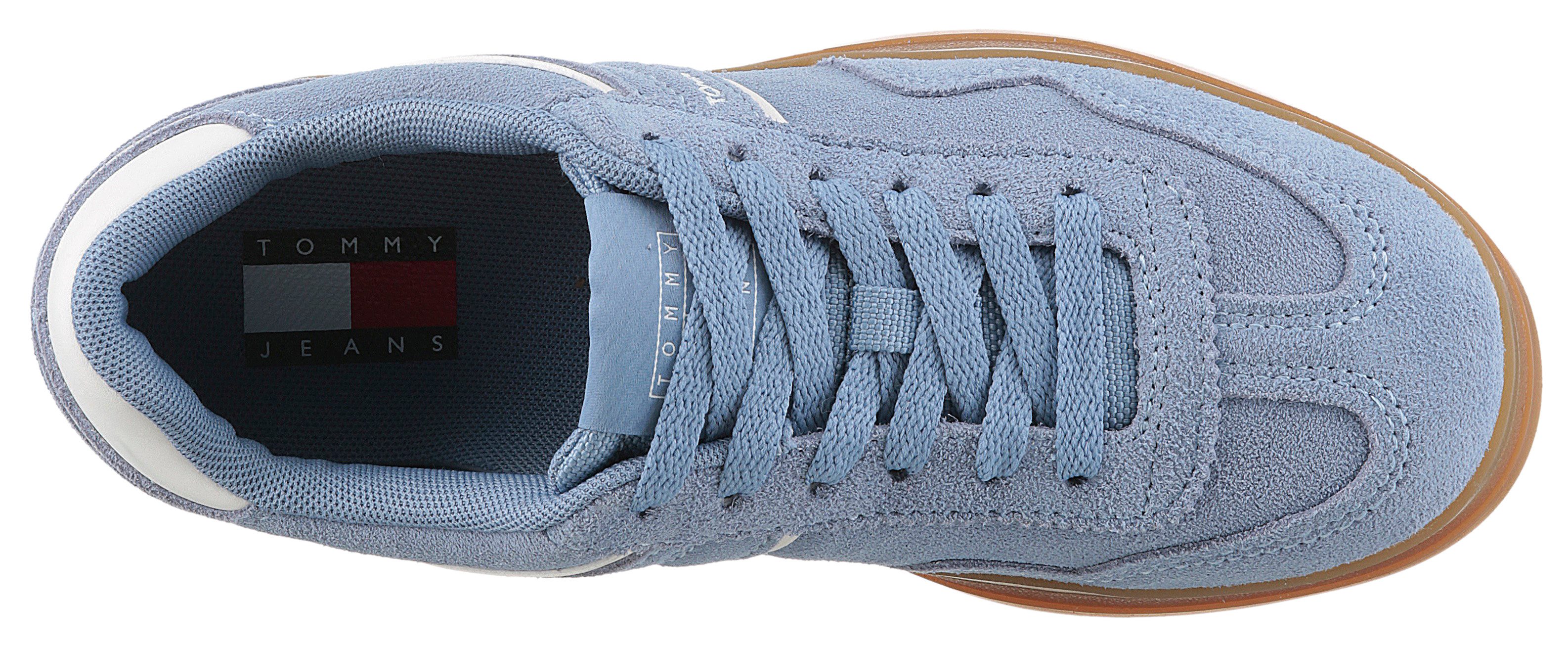 TOMMY JEANS Plateausneakers THE GREENWICH SUEDE vrijetijdsschoen, lage schoen, veterschoen met gepolsterde schacht